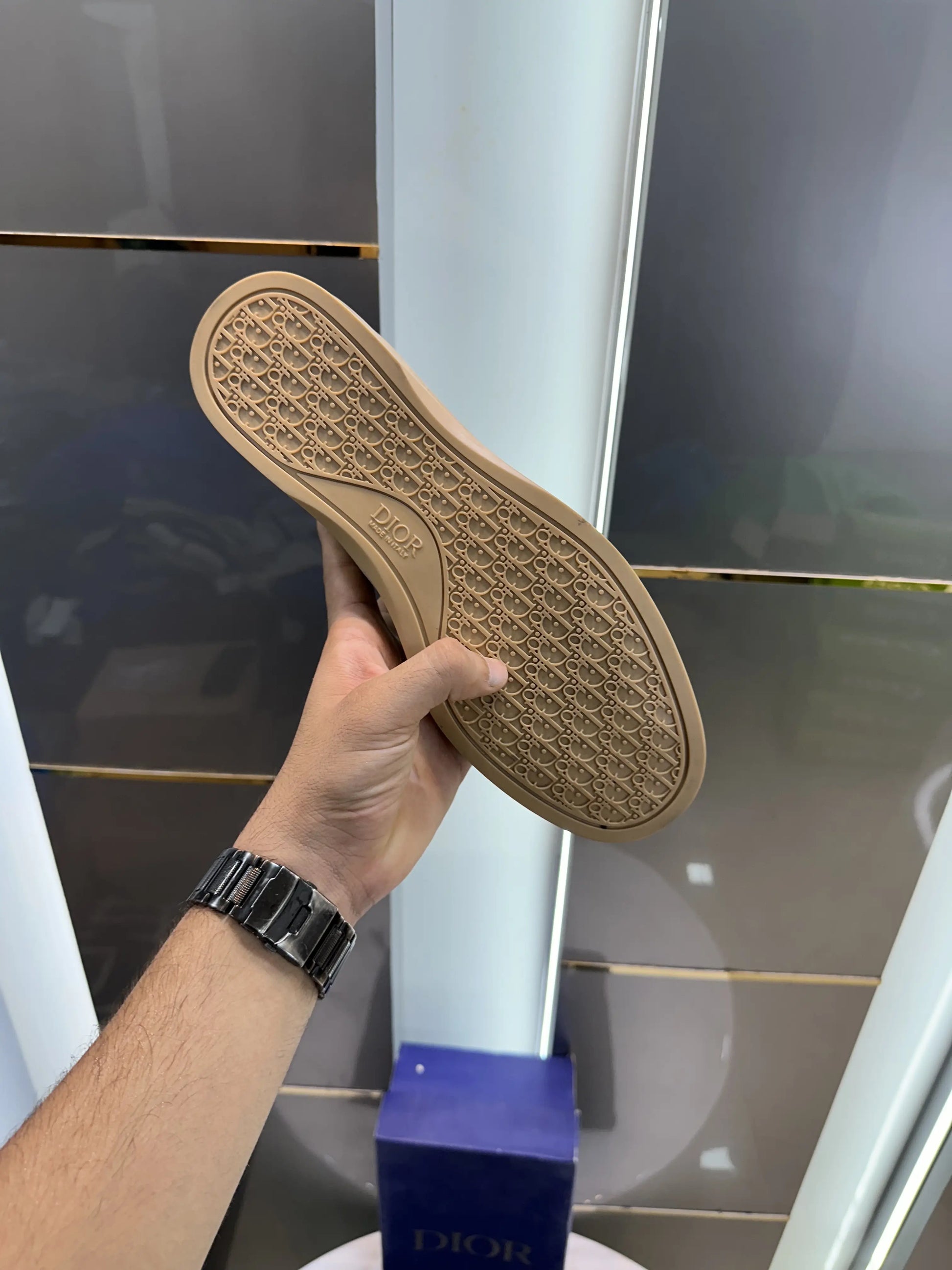 Dior_Beige Premium Suede Leather Formal