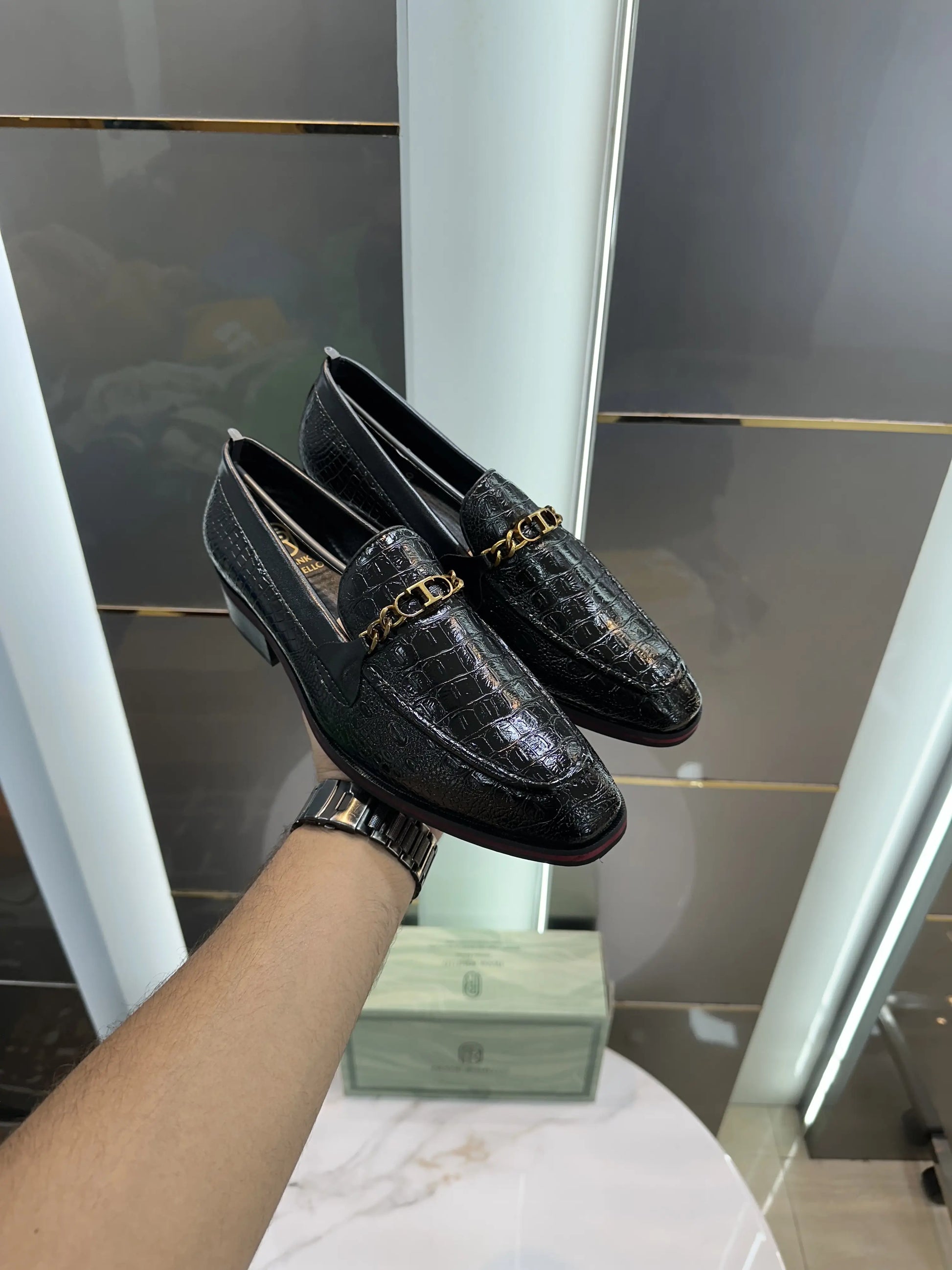 Frank_Romello Black Premium Formal Loafers