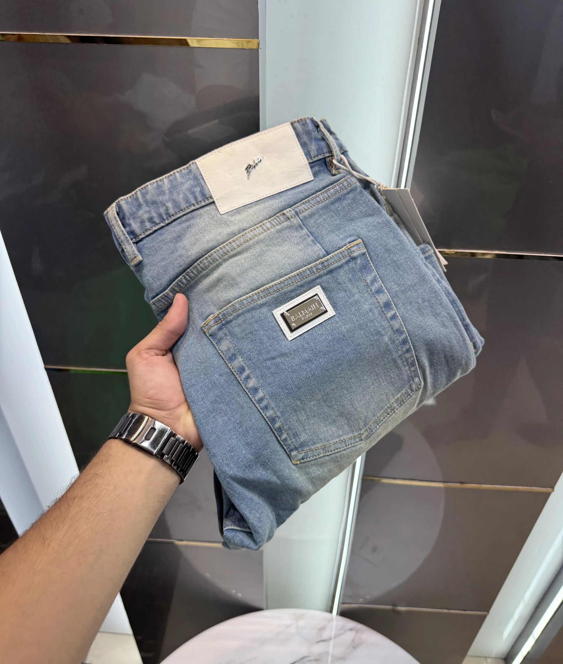 Balmain Paris Greenish Imported Premium Denim