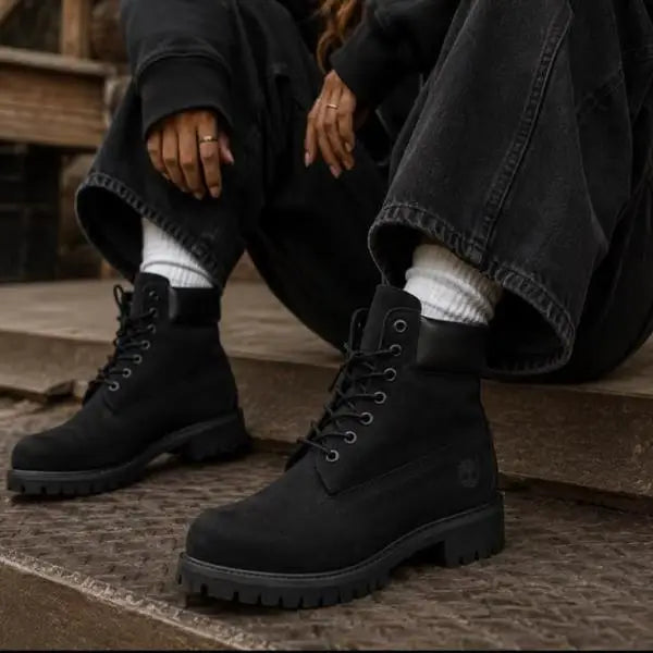 TIMBERLAND SUEDE LEATHER BLACK BOOTS