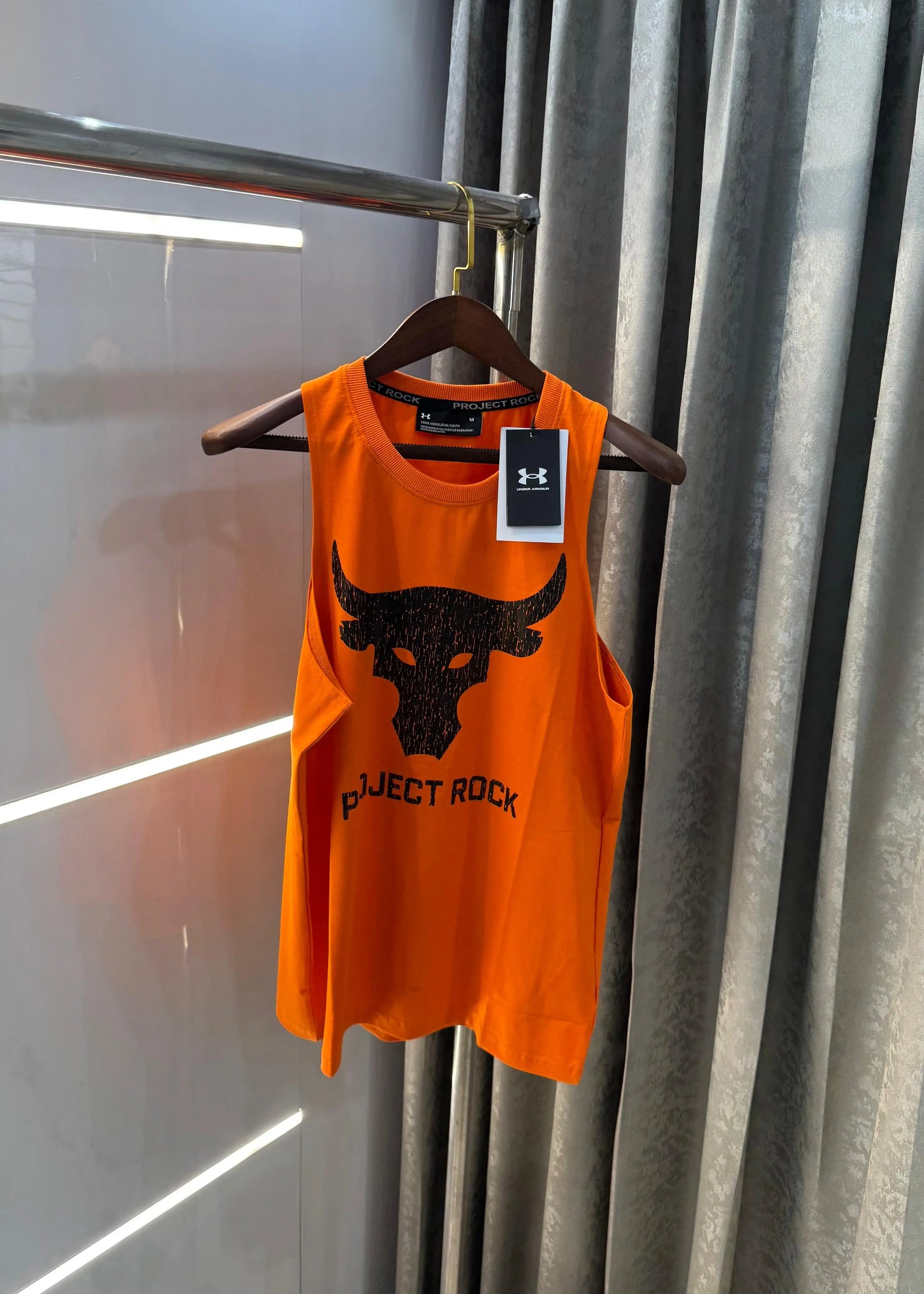 Under Armour Orange Logo Print Premium Sando