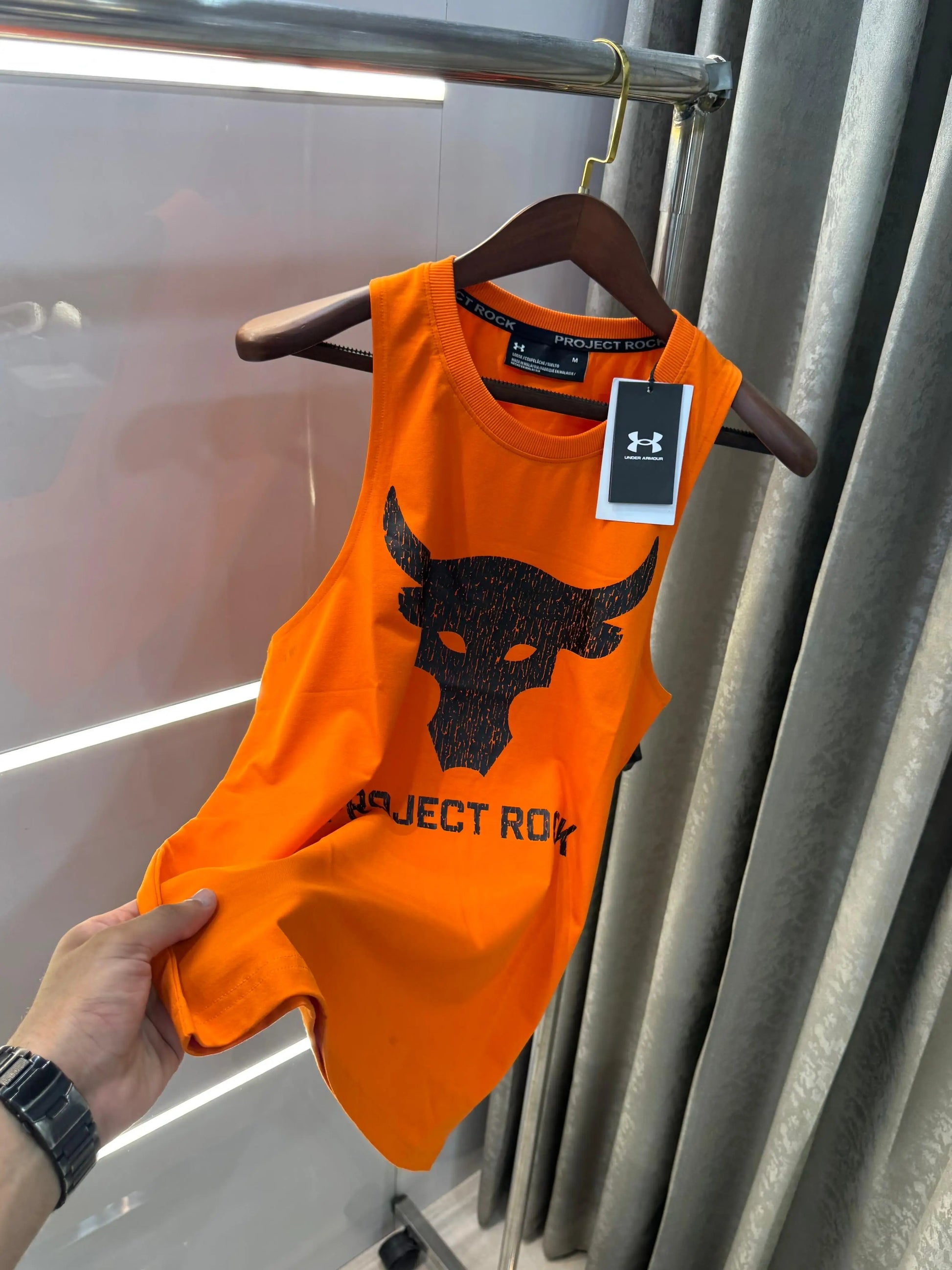 Under Armour Orange Logo Print Premium Sando