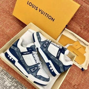 Loui s Vuitton LV Monogram Trainer Blue White with Accessories