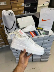 Nik e Airforce 1 Short Leather Men White Bustbag Bill CarryBag 1 Bottle lace Fixx Only