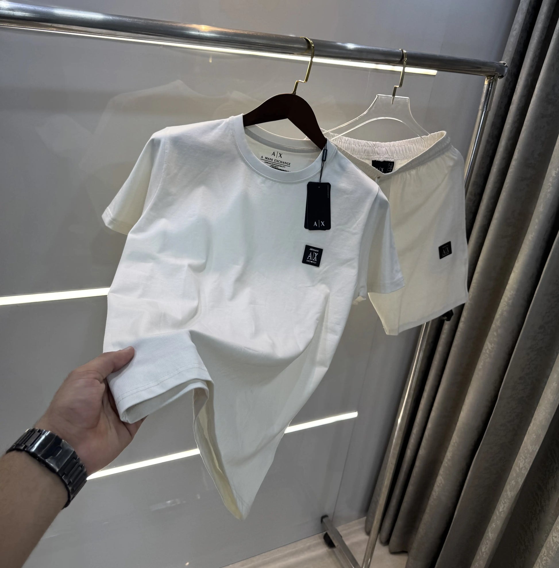 Armani Exchange White Logo Work Premium Cord Set