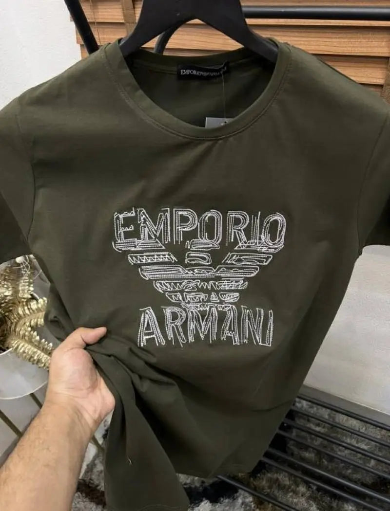 Emporio Arman_i Embroidered Premium Round Neck T-shirt