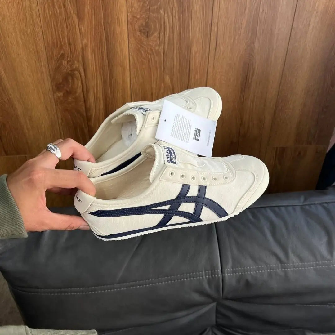 Onitsuka Tiger Mexico 66 Slip On Beige Navy Fix 179