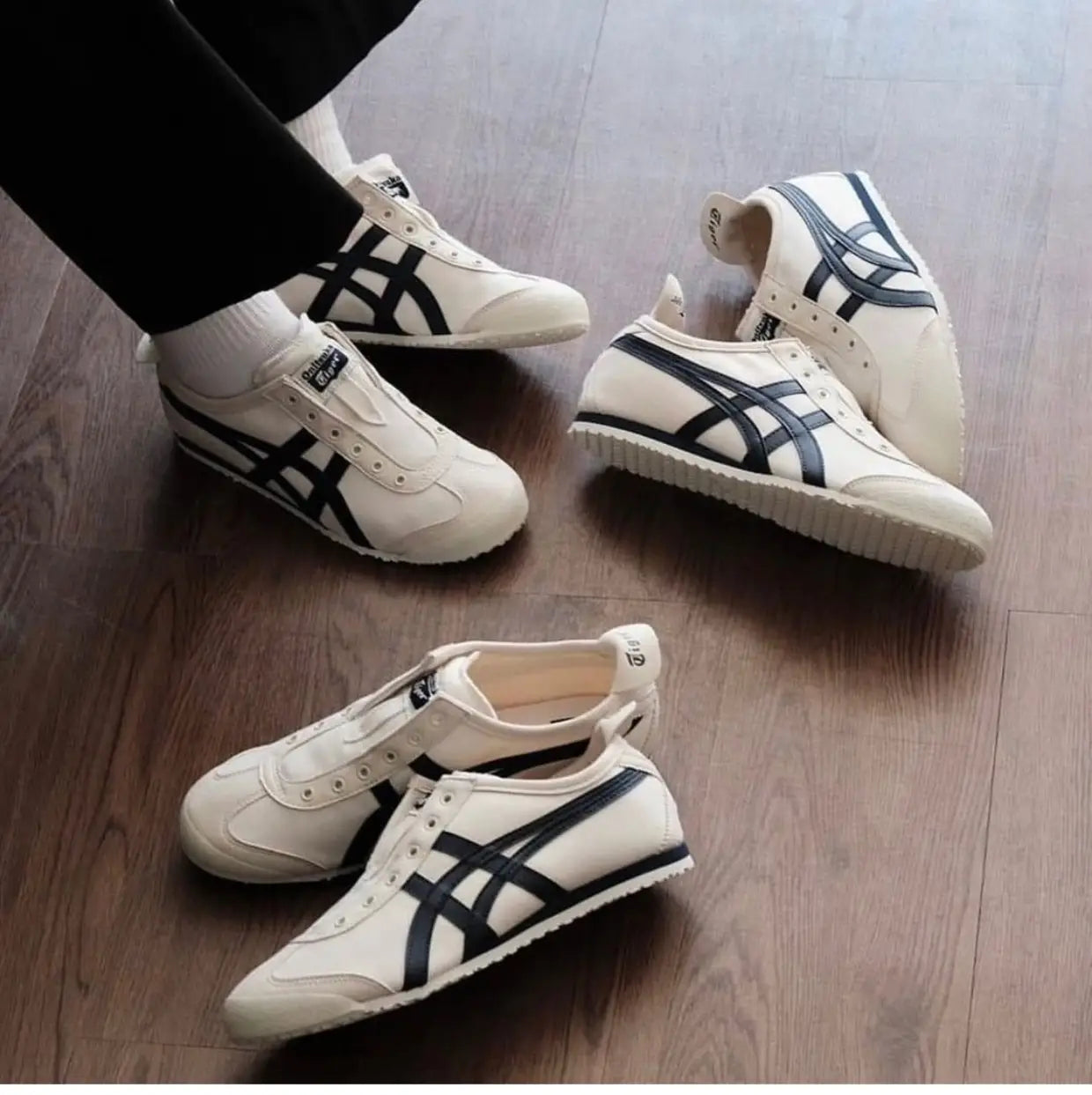 Onitsuka Tiger Mexico 66 Slip On Beige Navy Fix 179