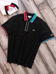 Lacost e Black Embroidery Logo Premium Polo T-Shirt