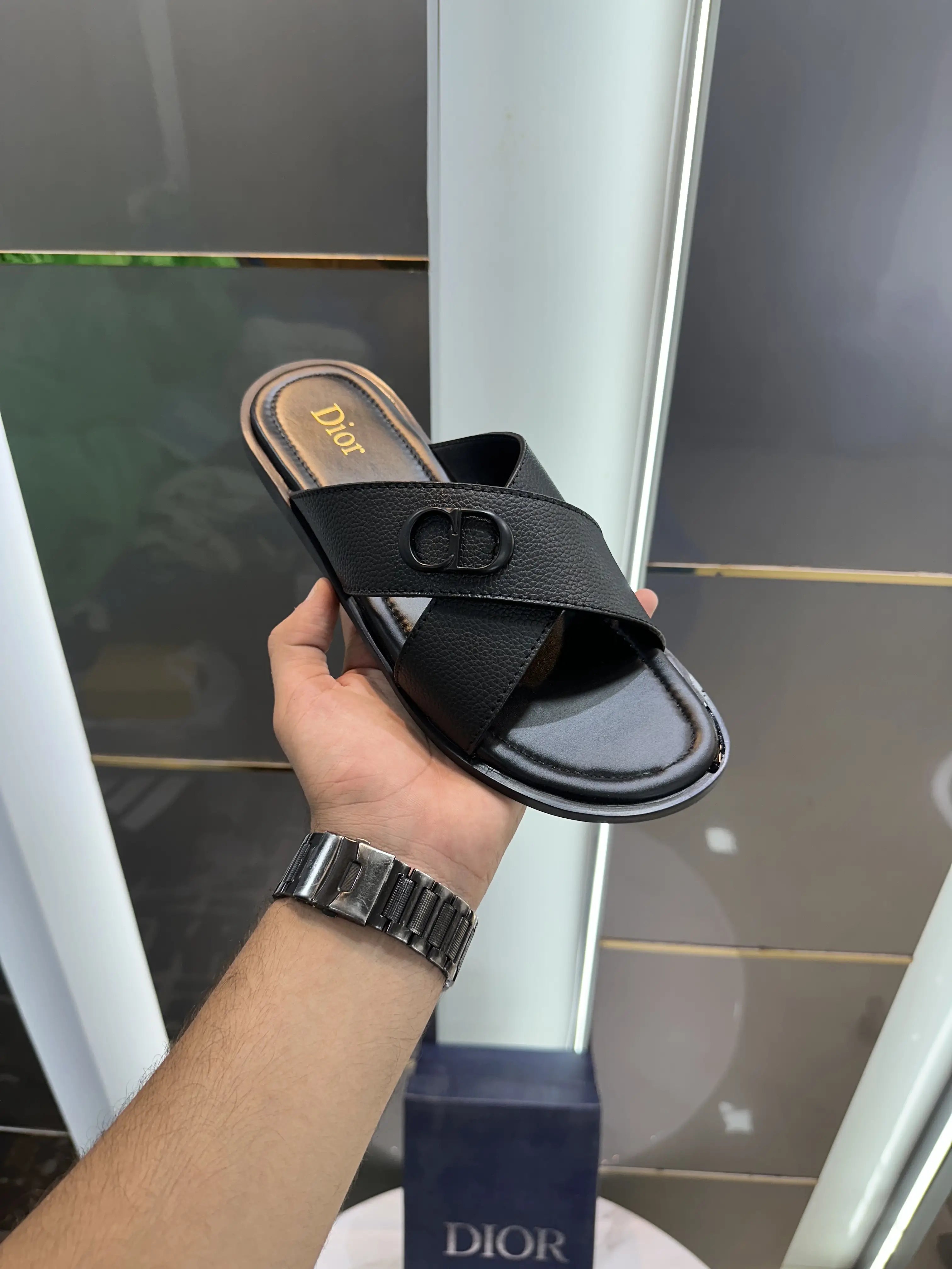 Dior_Cross CD Black Slide For Men