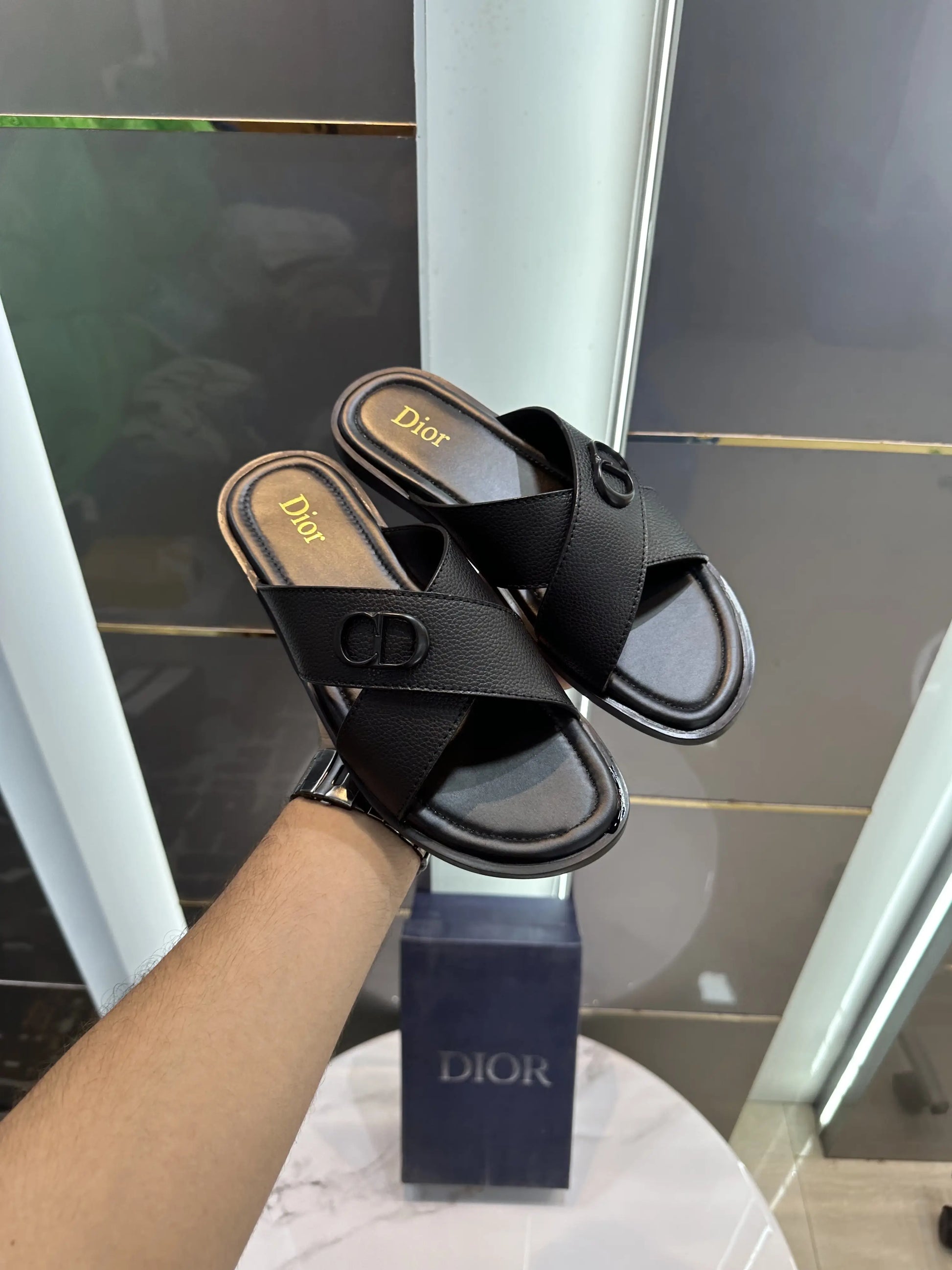 Dior_Cross CD Black Slide For Men