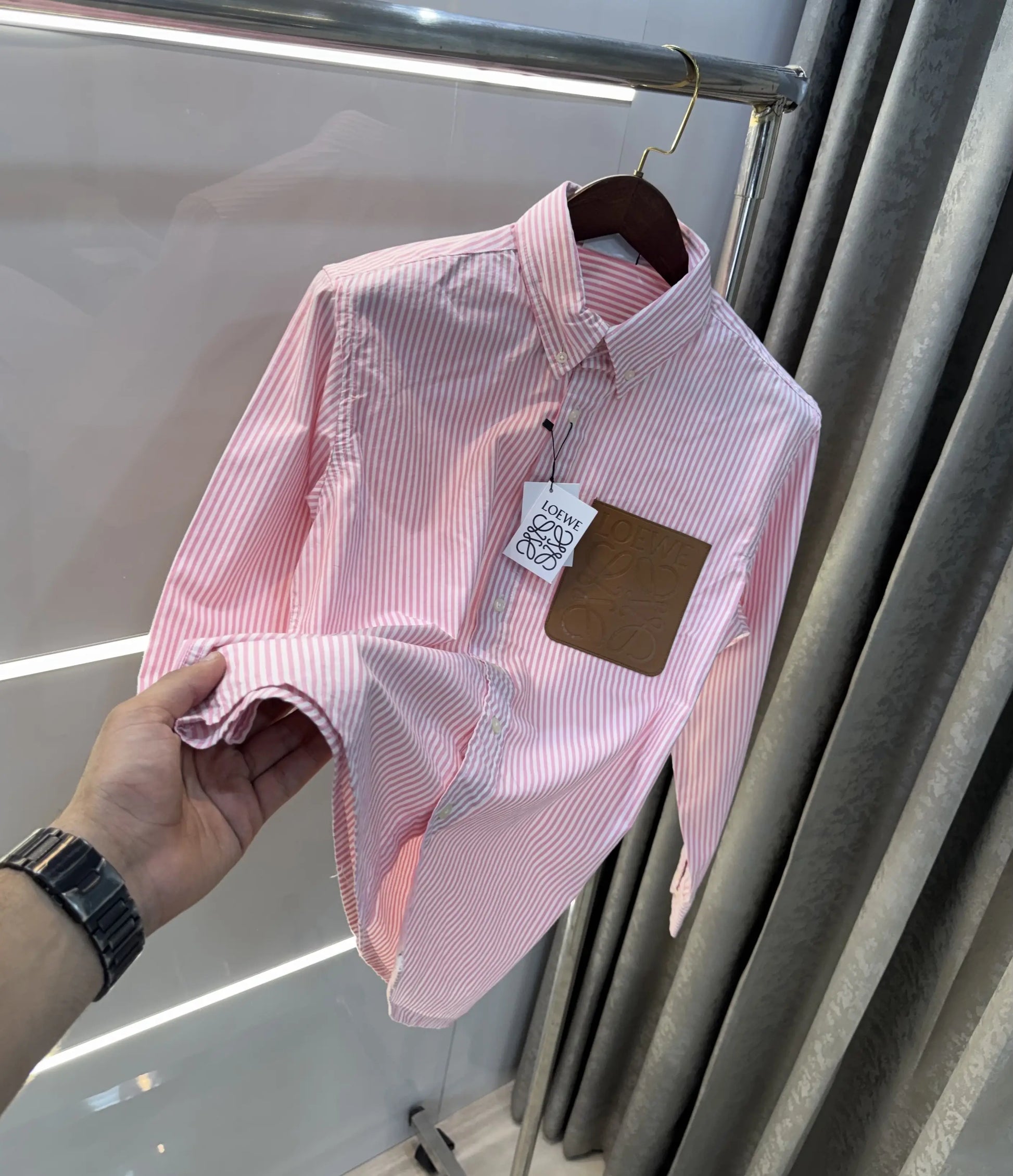 Loewe Pink Logo Patch Imported Shirt