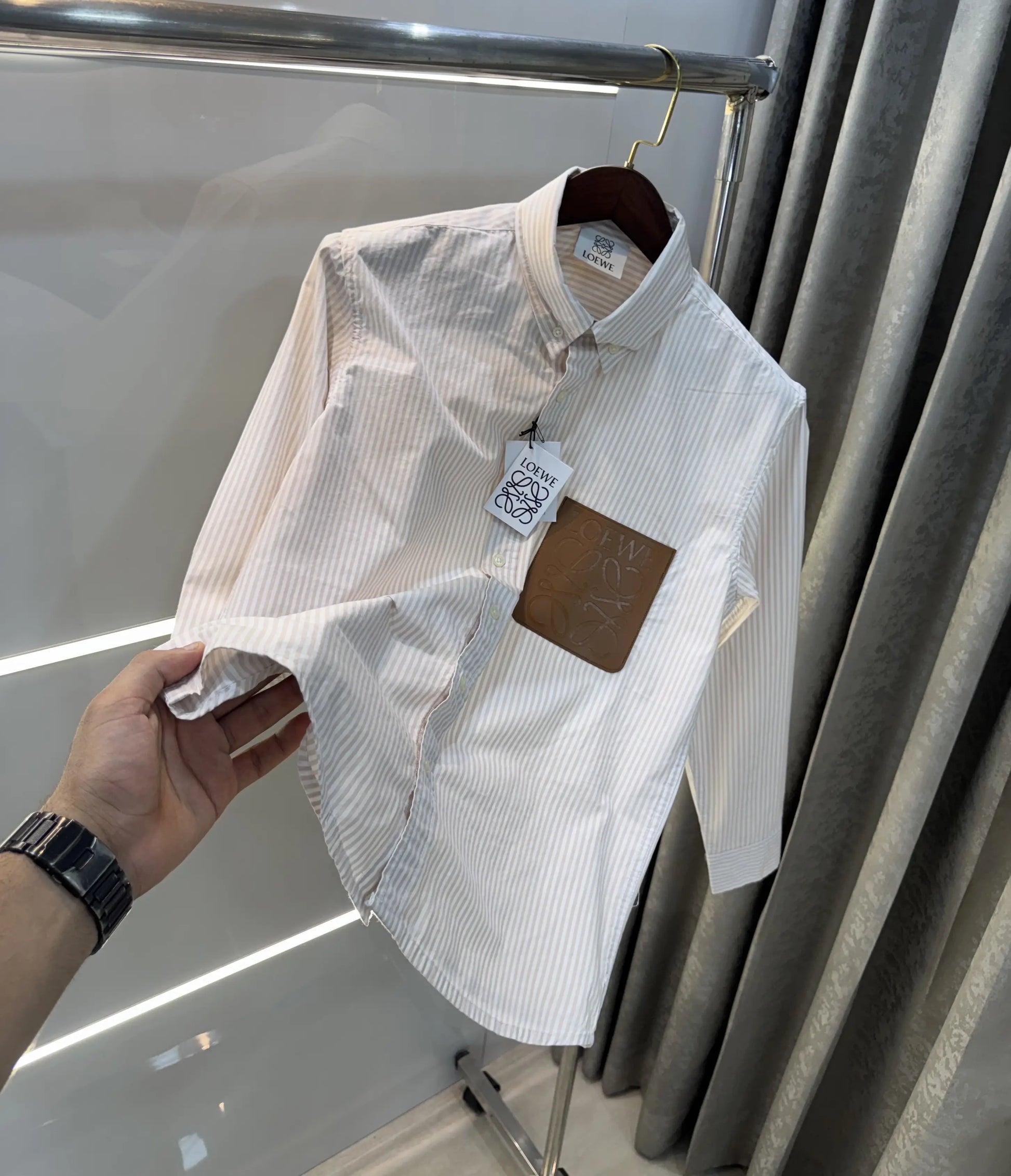 Loewe Beige Logo Patch Imported Shirt