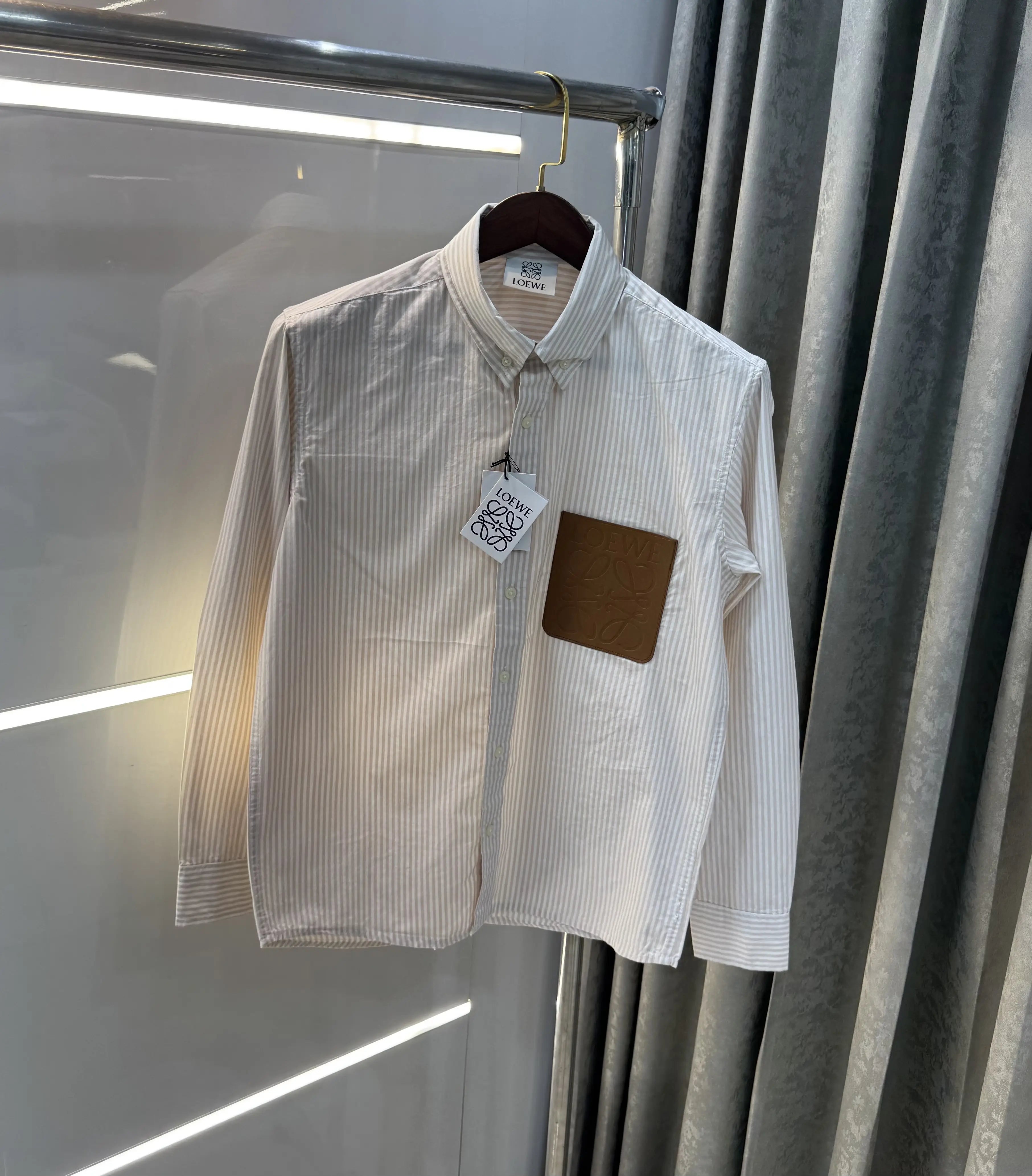 Loewe Beige Logo Patch Imported Shirt