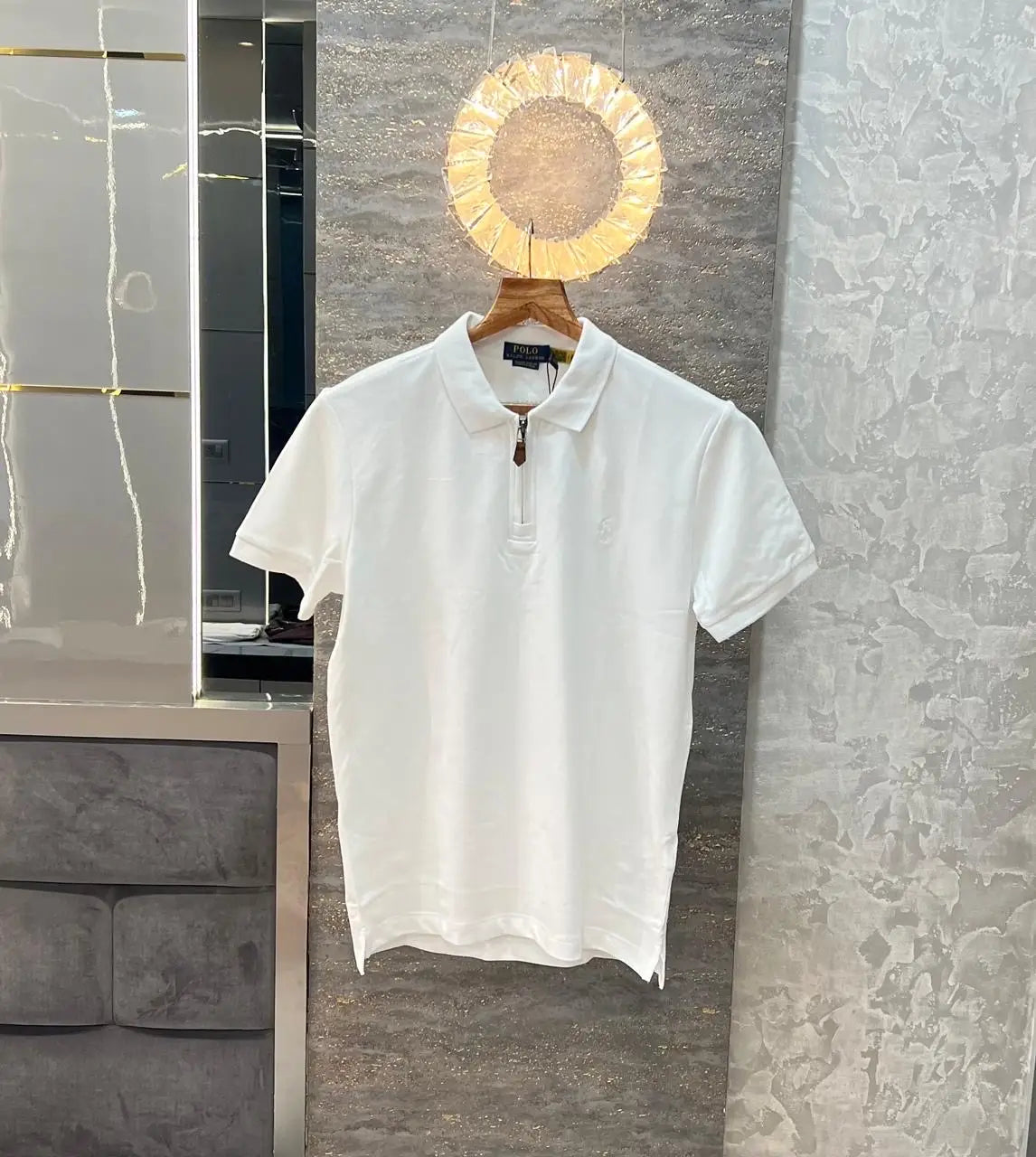 Ralp h Lauren White Embroidery Logo Premium Classic Polo T-Shirt