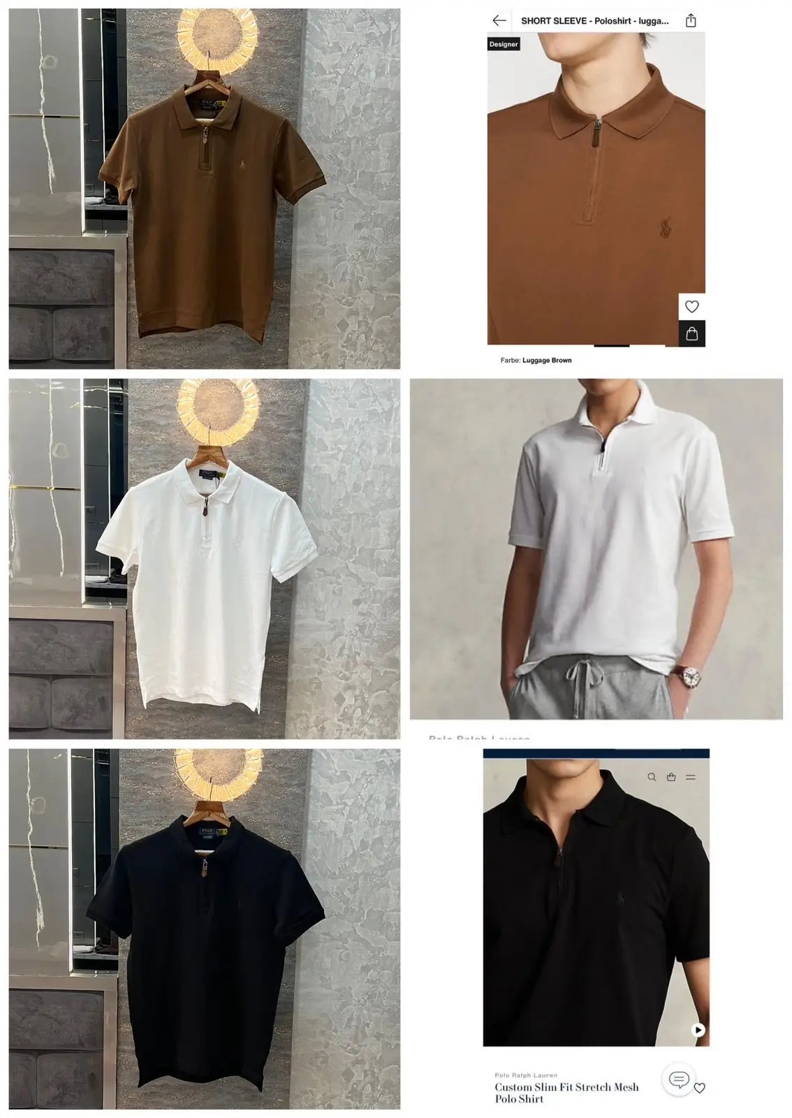 Ralph Lauren Brown Embroidery Logo Premium Classic Polo T-Shirt