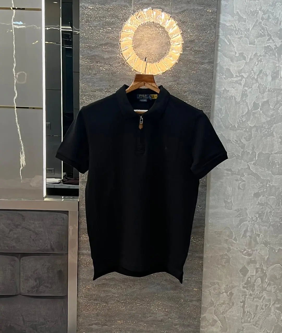 Ralph Lauren Black Embroidery Logo Premium Classic Polo T-Shirt