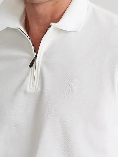 Ralp h Lauren White Embroidery Logo Premium Classic Polo T-Shirt