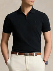 Ralph Lauren Black Embroidery Logo Premium Classic Polo T-Shirt