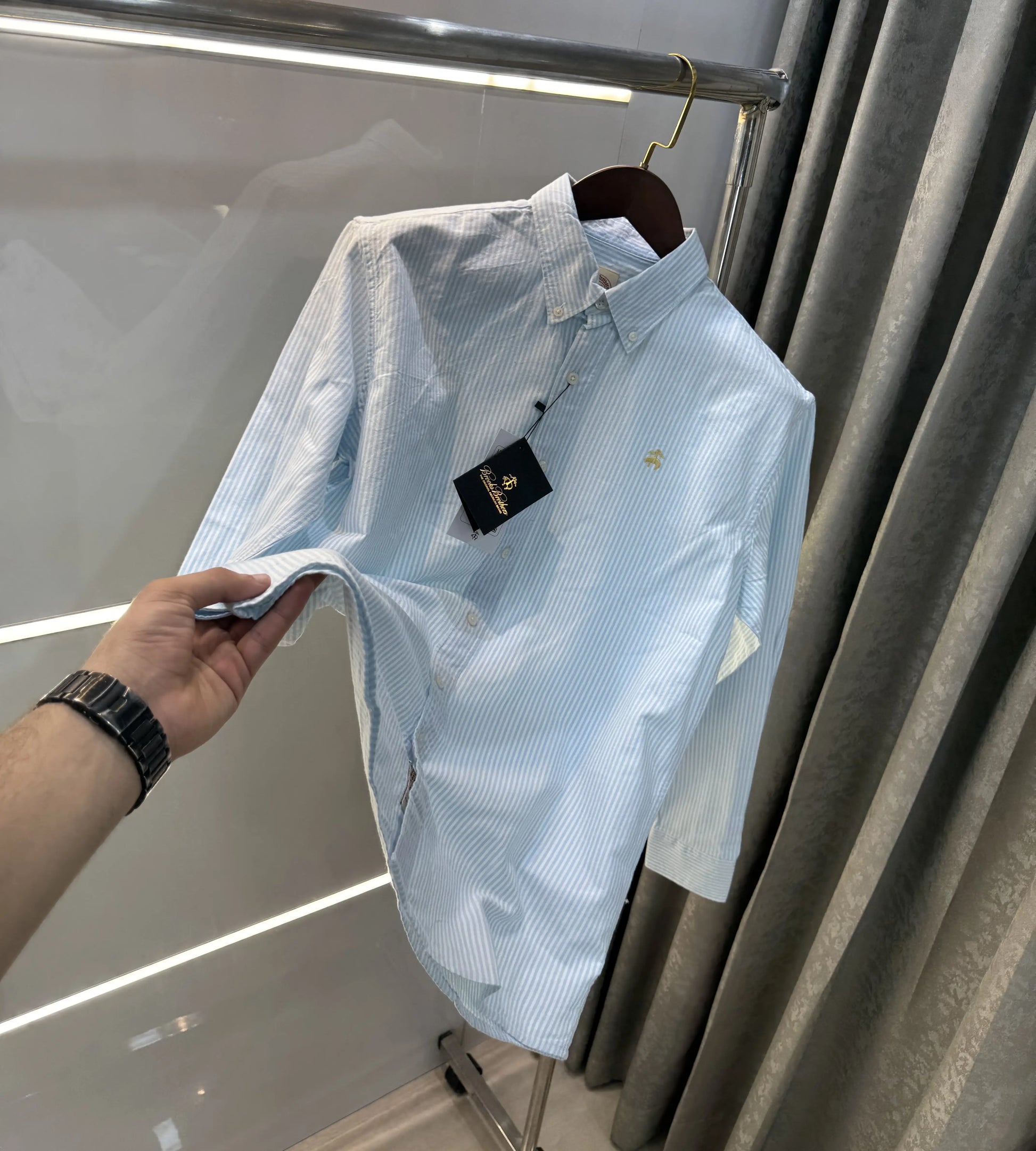 Brooks Brother aqua Blue Oxford Premium Shirt
