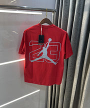 Air Jordan Red Reflective Logo Print Imported Oversized T-Shirt