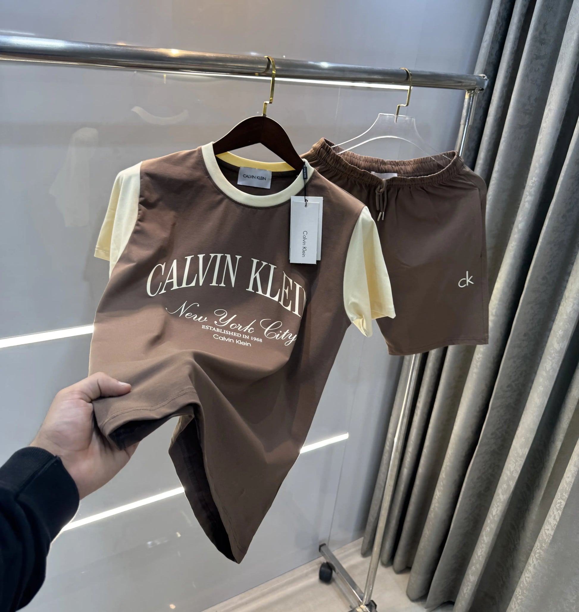 Calvin Klein Brown Logo Work Premium Cord Set