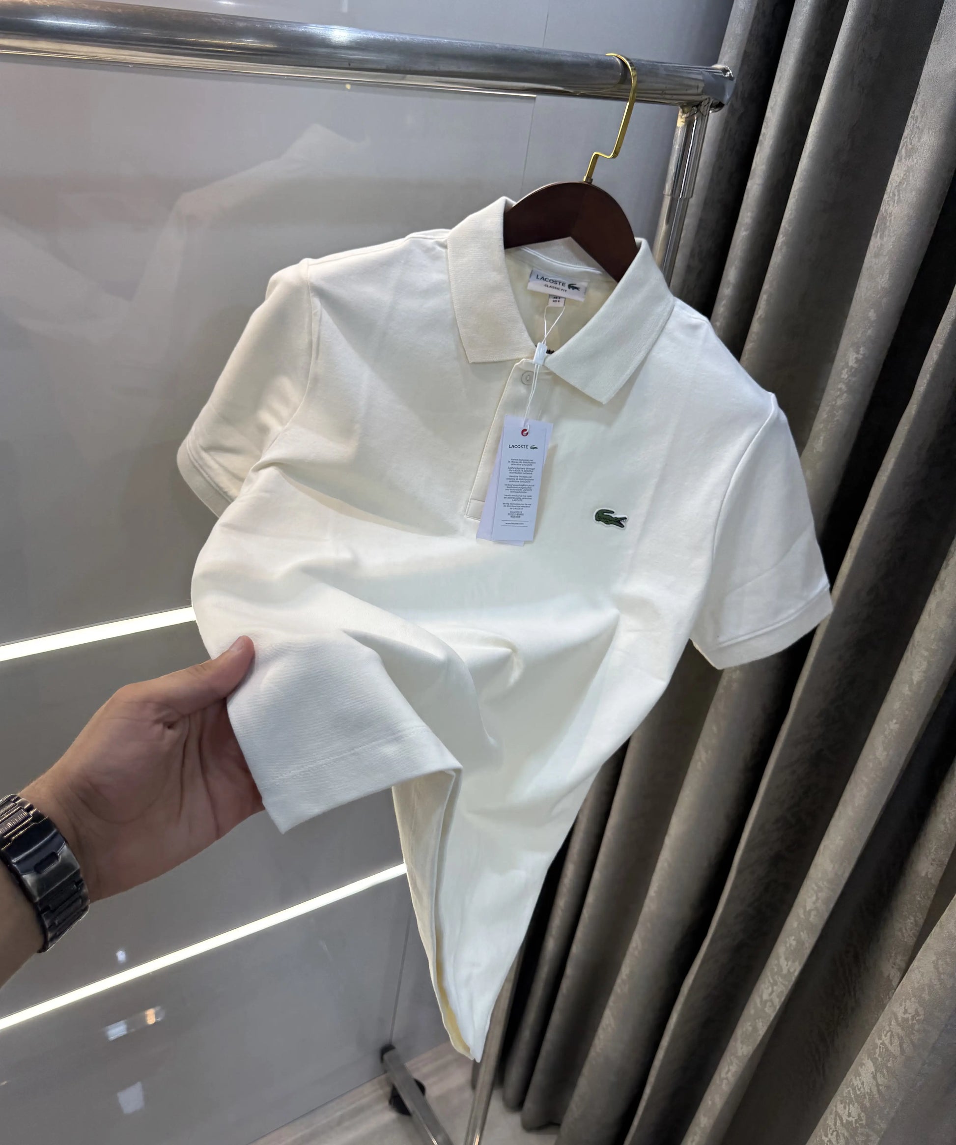 Lacost e Cream Logo Work Premium Polo T-Shirt