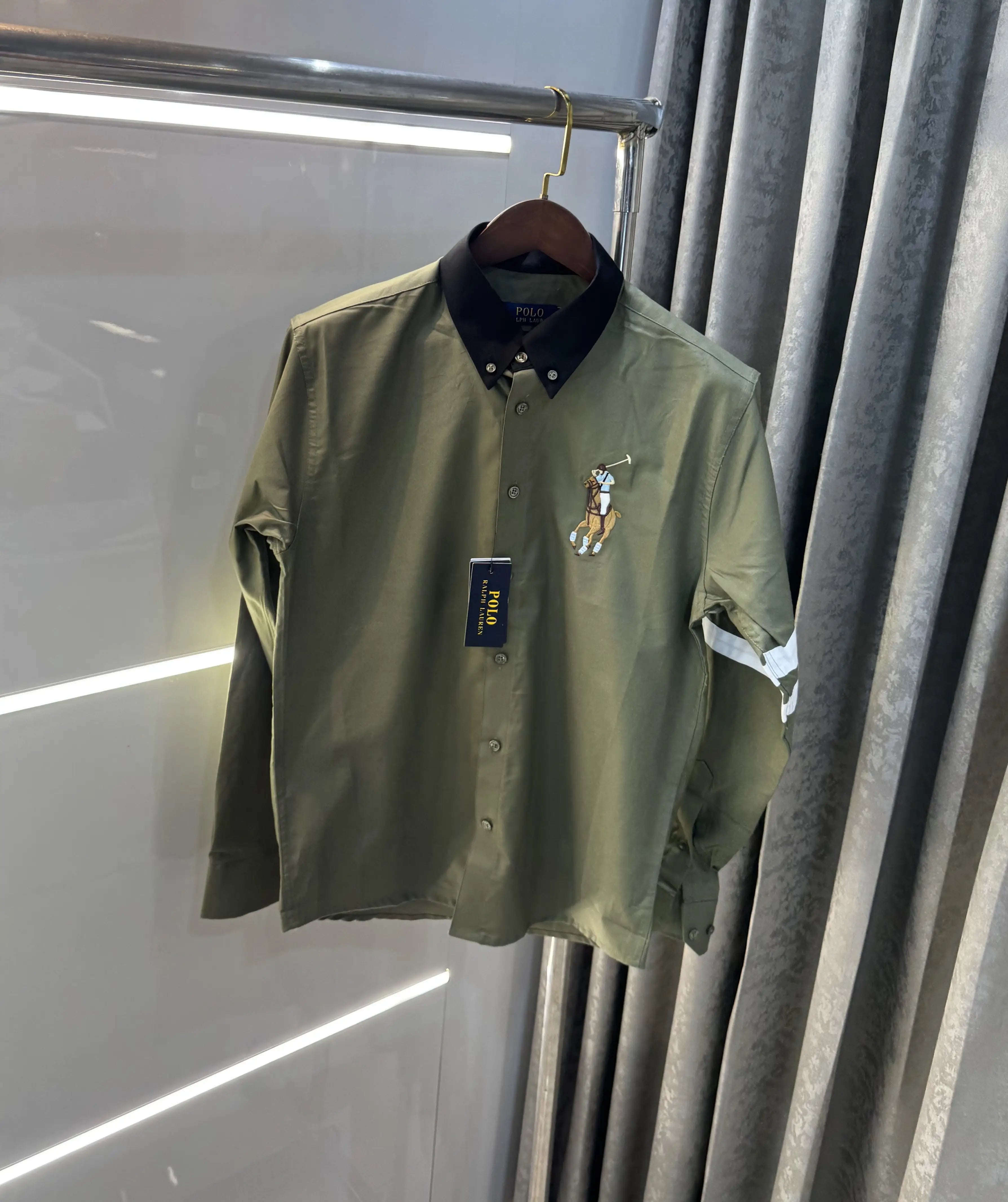 Ralph Lauren Olive Green Premium Classic Shirt