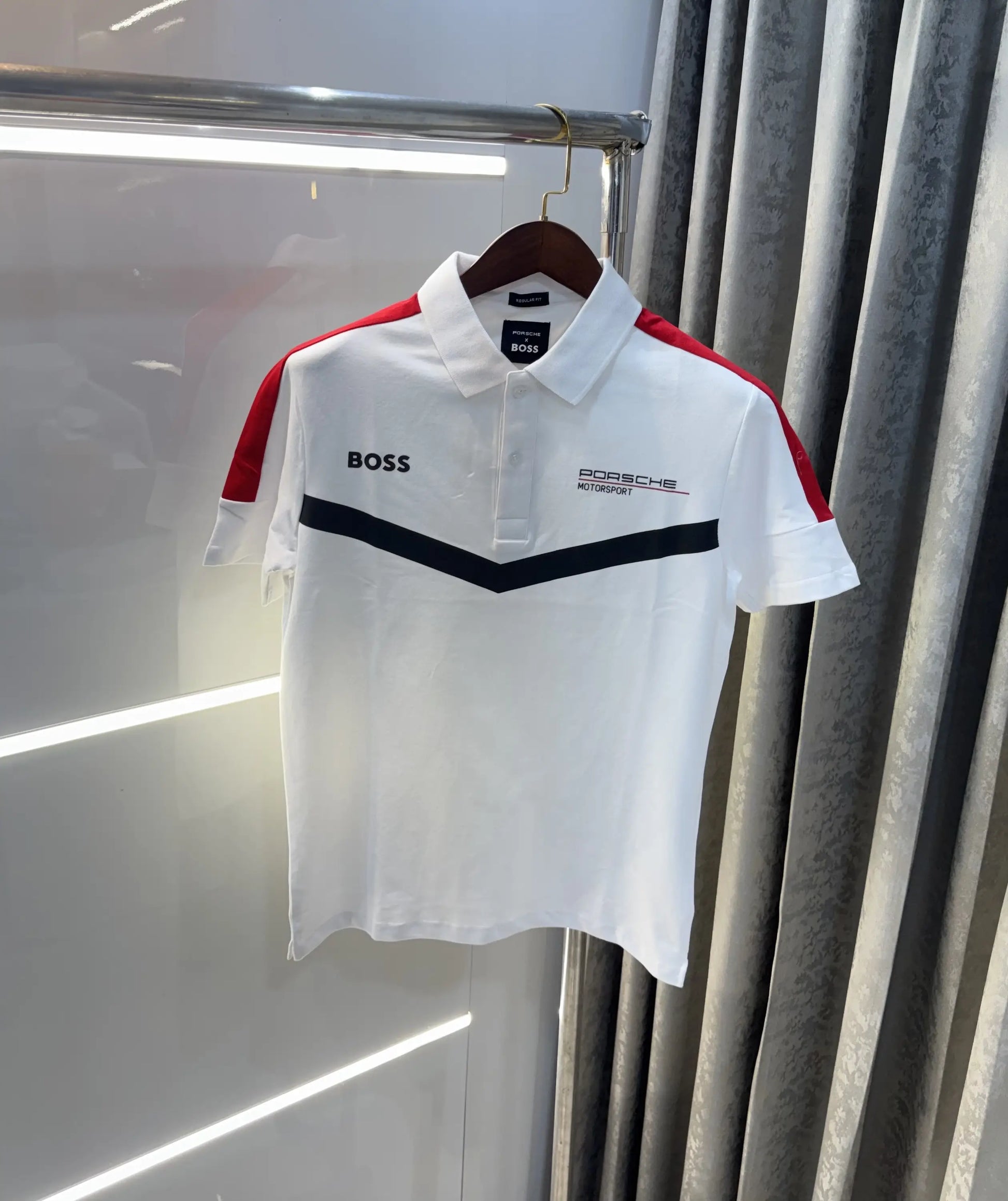 Hug o Boss White Porsche Edition Premium Polo T-shirt
