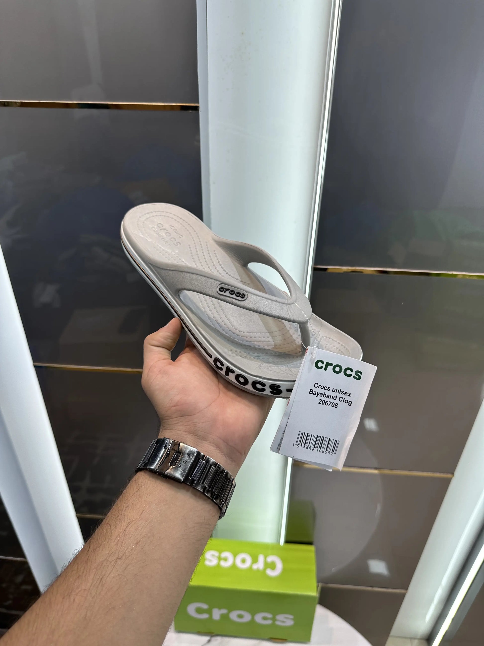 Crocs_Bayaband Grey Slides