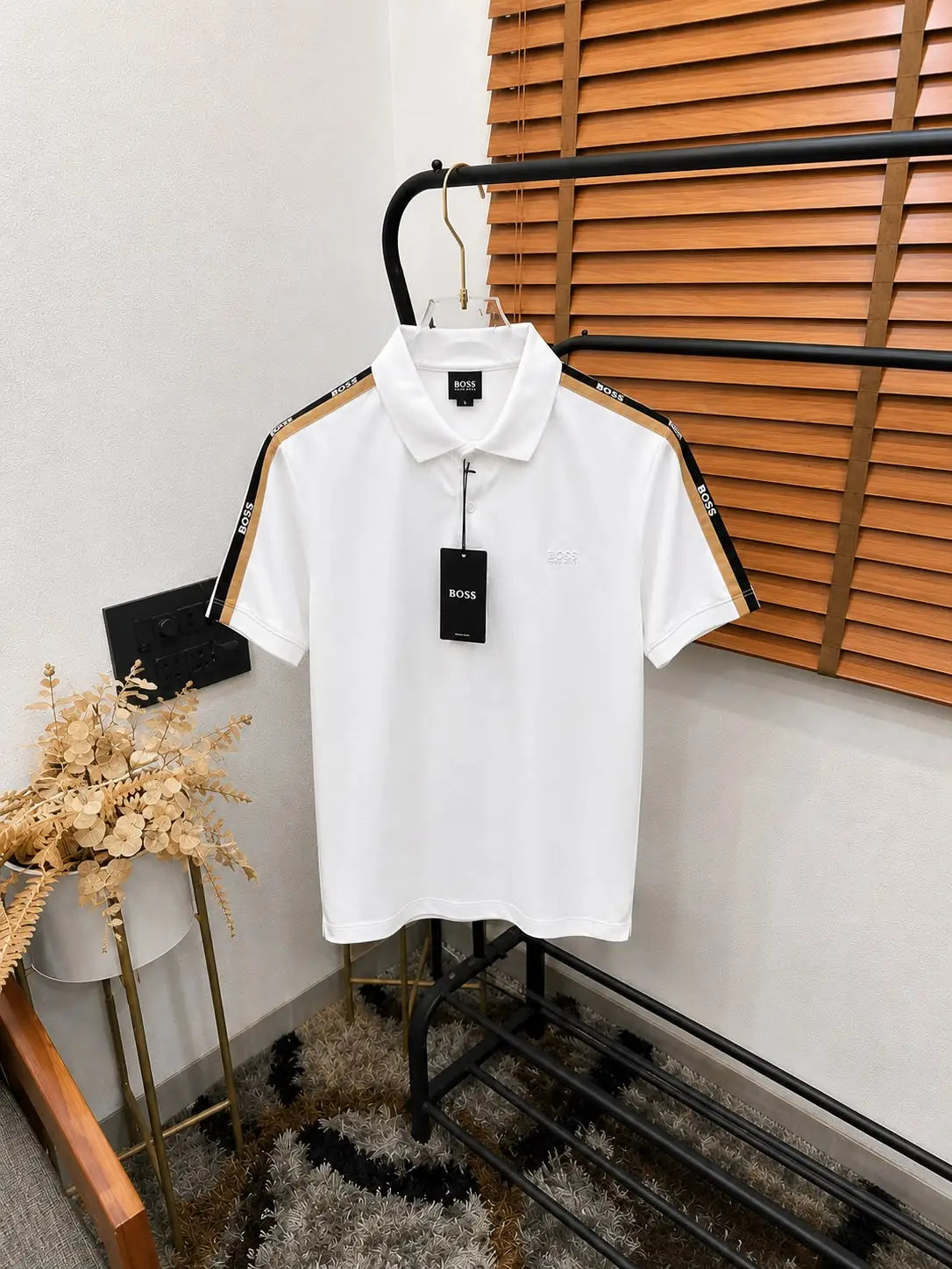 Hug_o BO_ss. Monogram Steel Logo Premium Polo T-shirt (DN 550)
