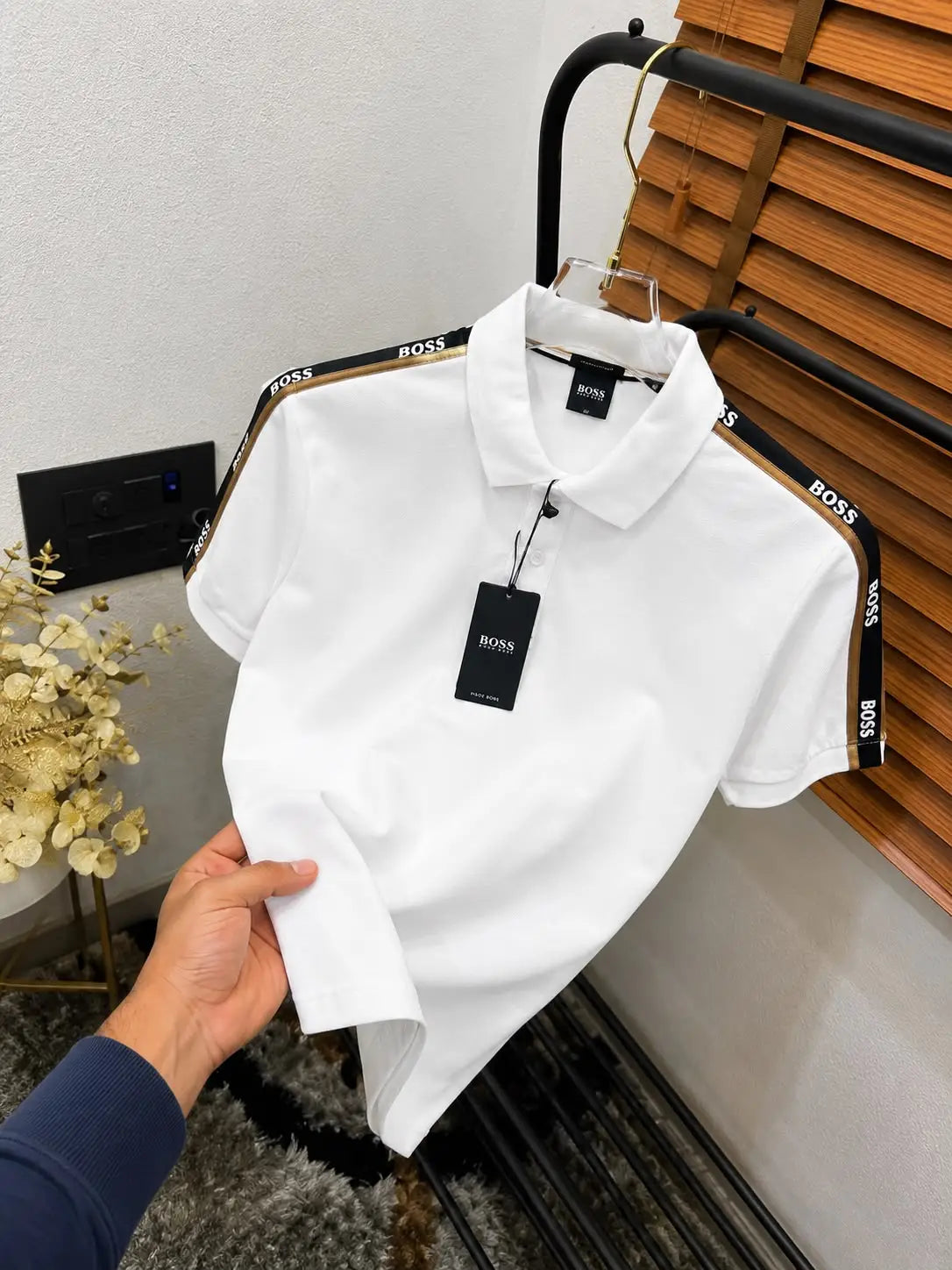 Hug_o BO_ss. Monogram Steel Logo Premium Polo T-shirt (DN 550)