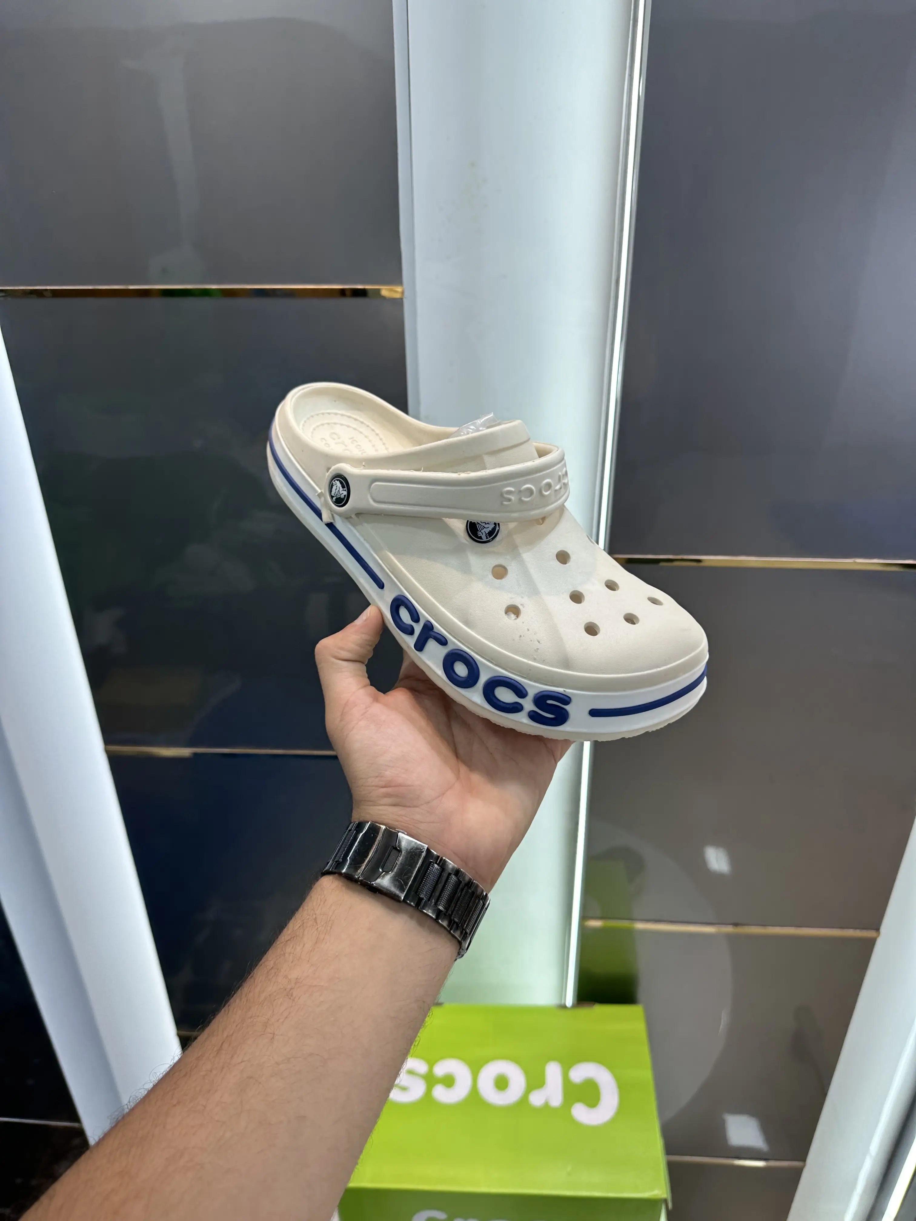 Crocs_Bayaband Clogs Cream Blue