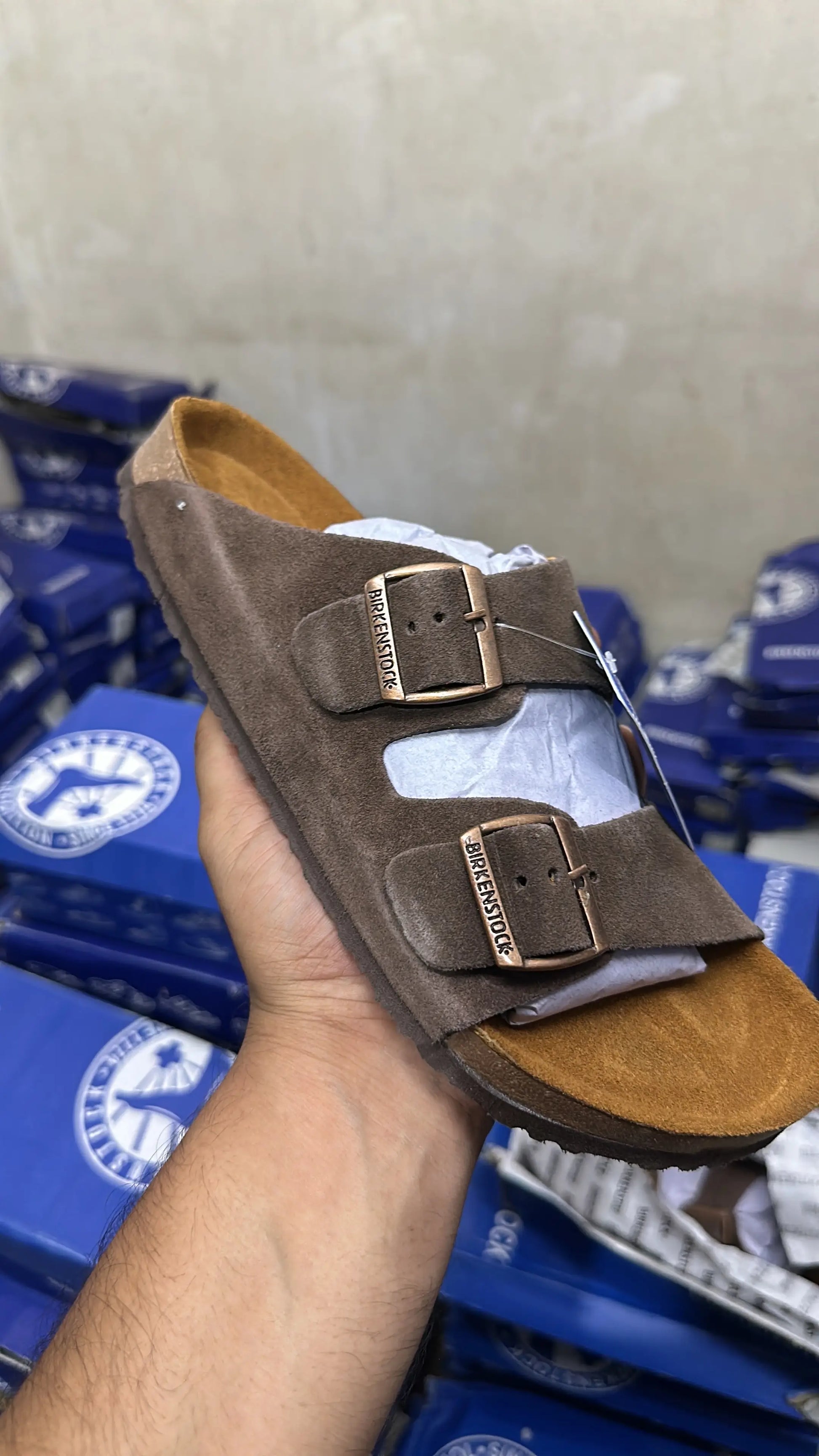 BIRKENSTOCK ARIZONA BROWN SUEDE