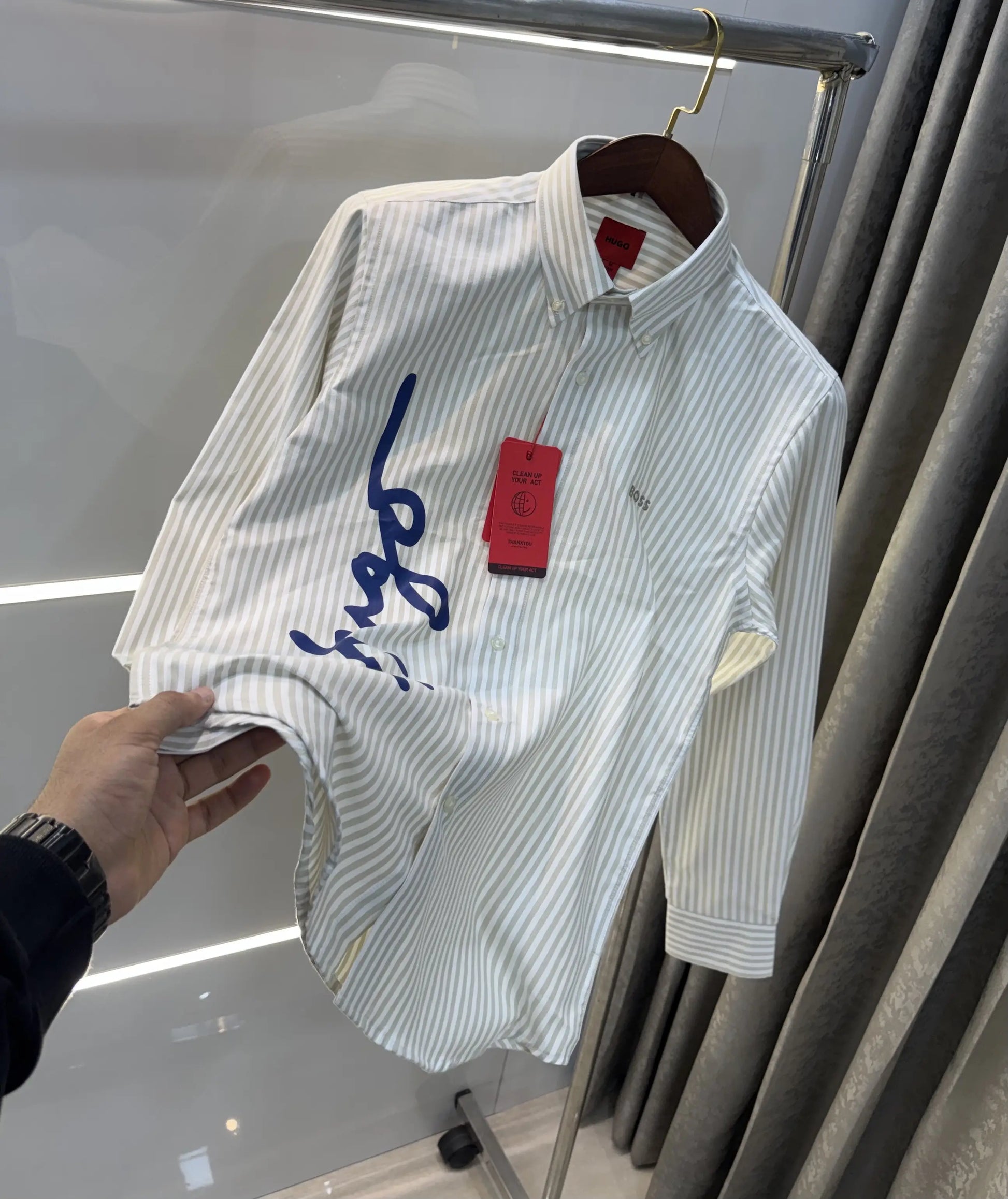 Hugo Boss Beige Logo Work Premium Shirt