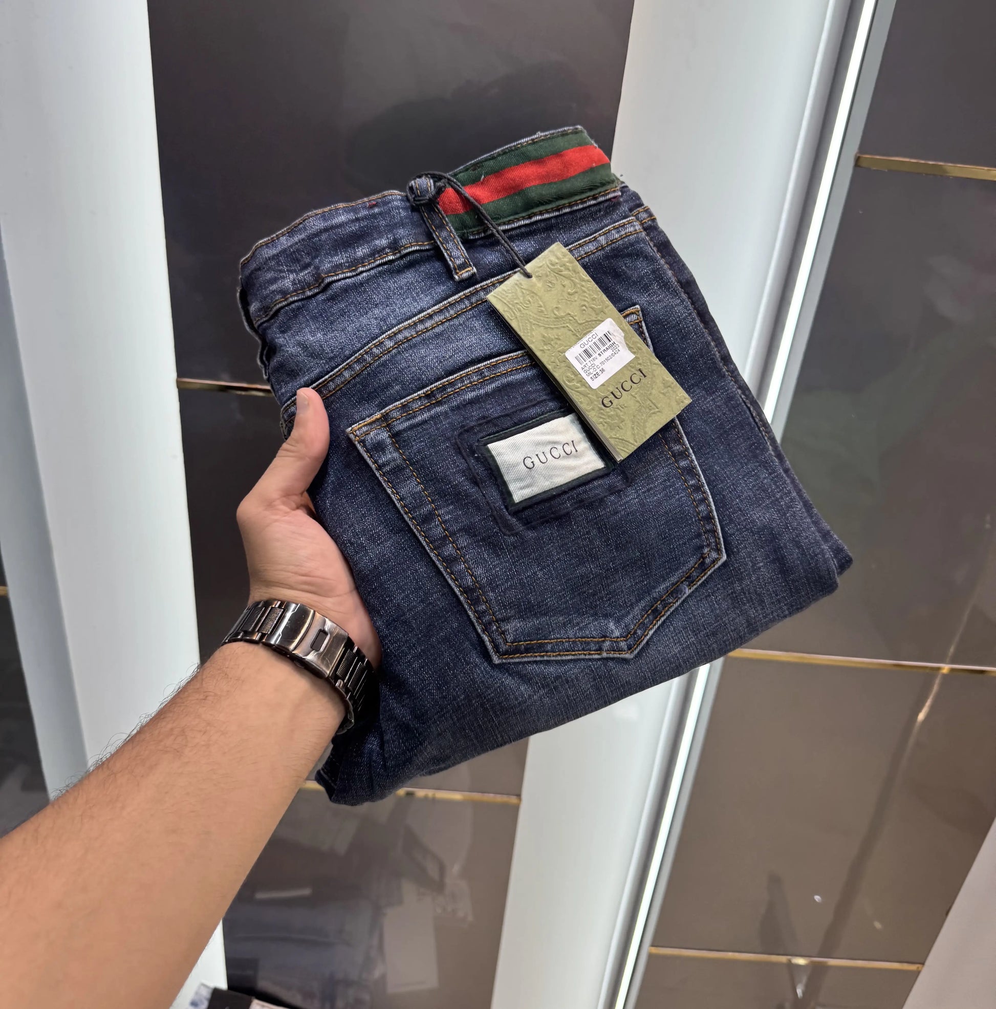 Gucc i Dark Blue Imported Premium Denim