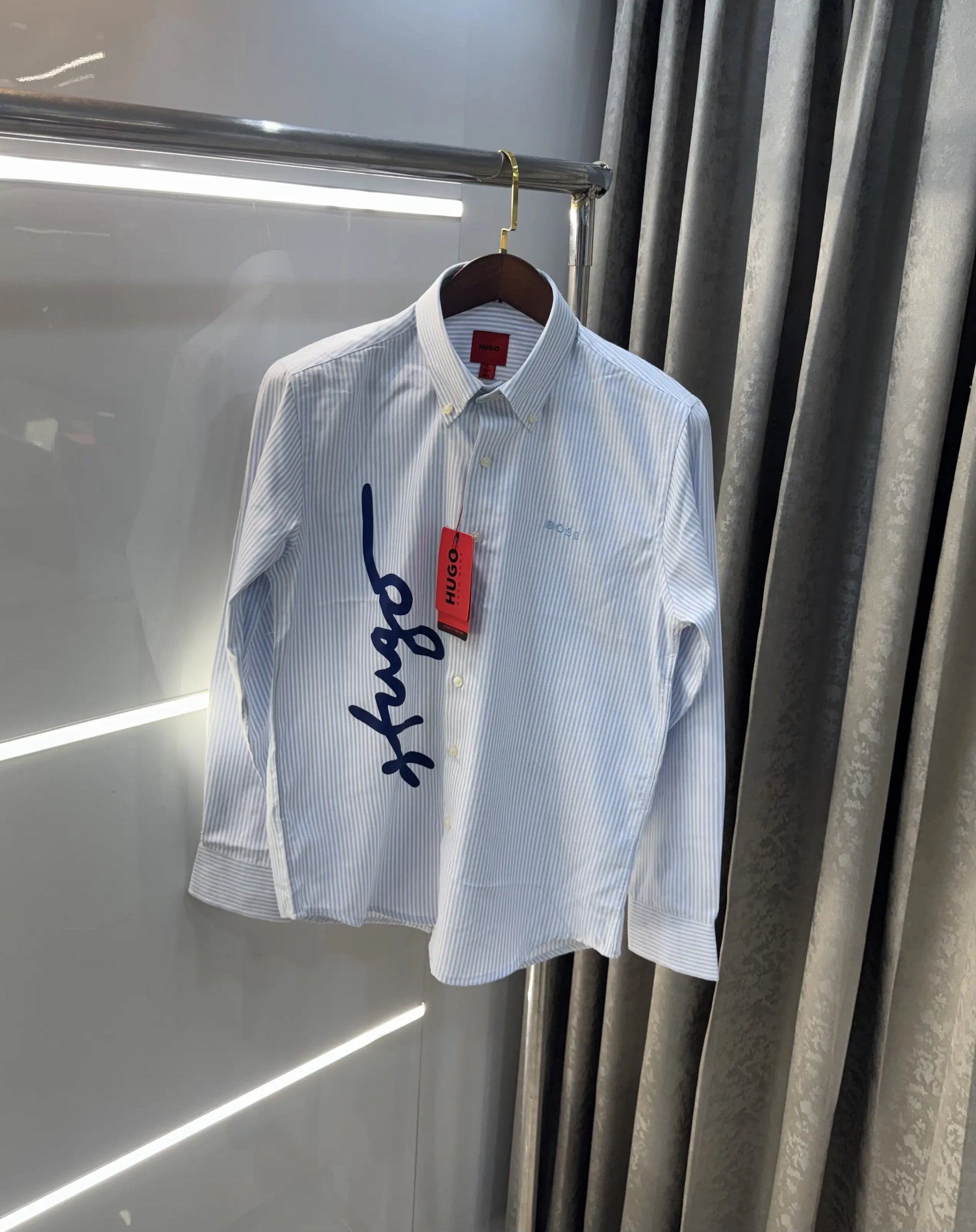 Hugo Boss Sky Blue Logo Work Premium Shirt