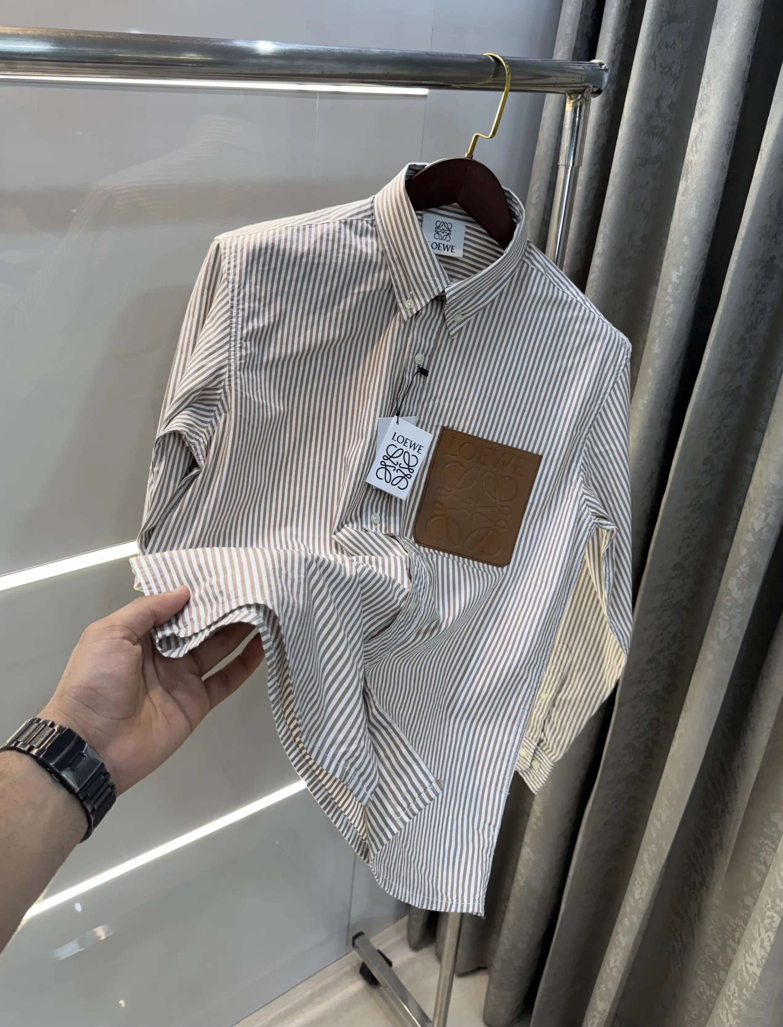 Loewe Brown Logo Patch Imported Shirt