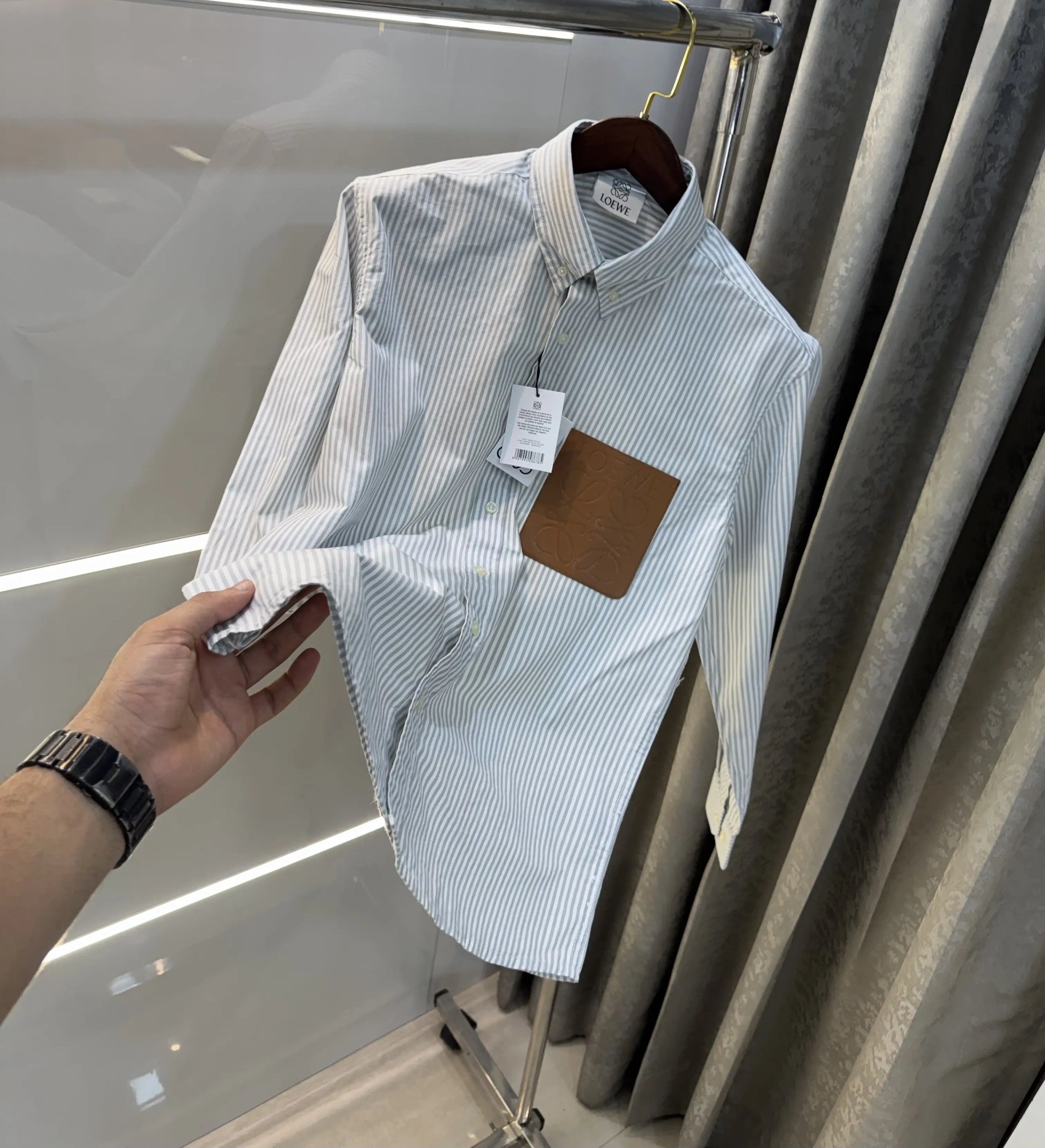 Loewe Grey Logo Patch Imported Shirt