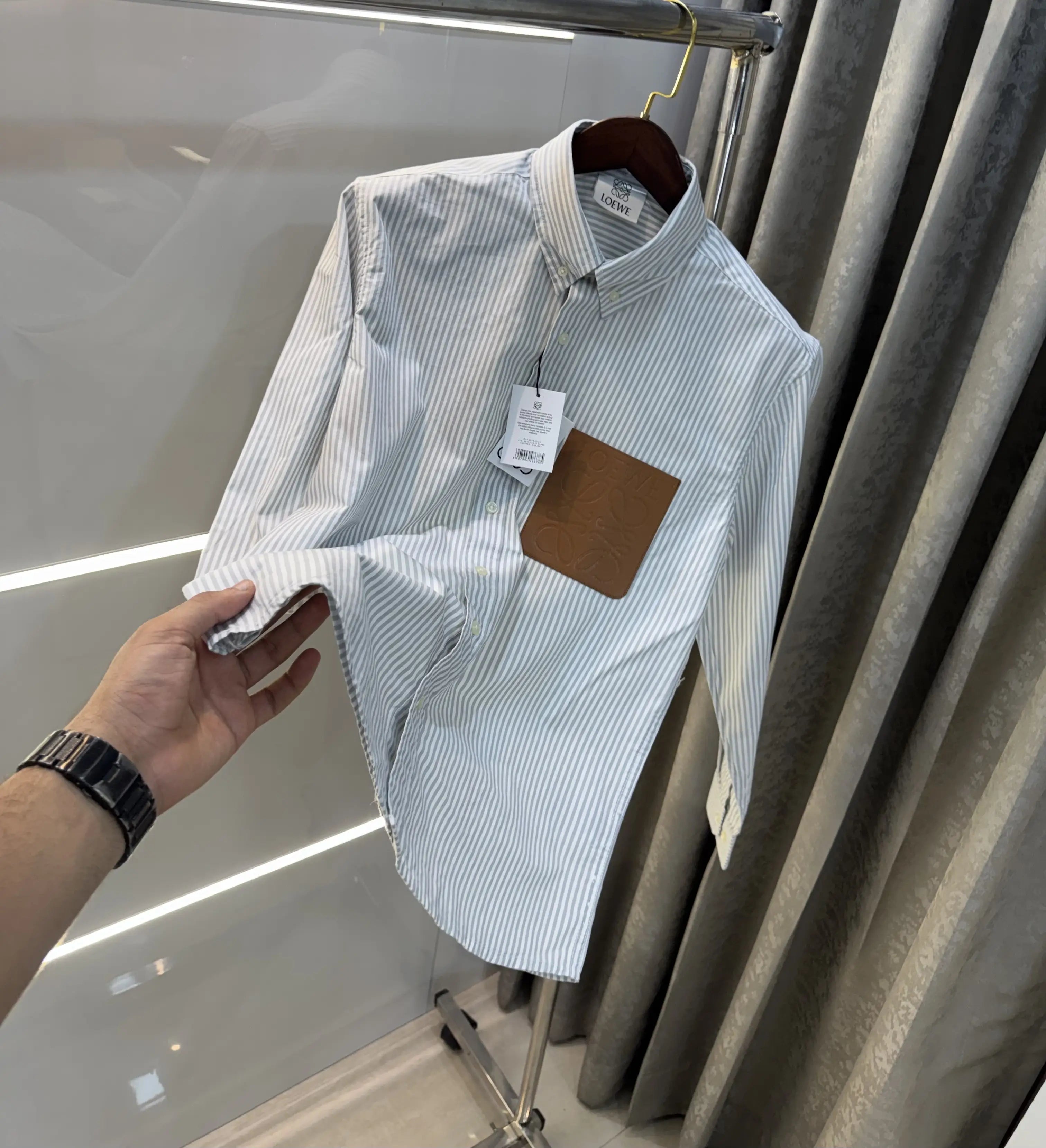 Loewe Grey Logo Patch Imported Shirt