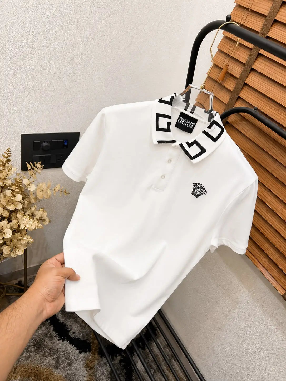 Versace Face Embroidered Imported Premium Polo T-shirt (DN 546)