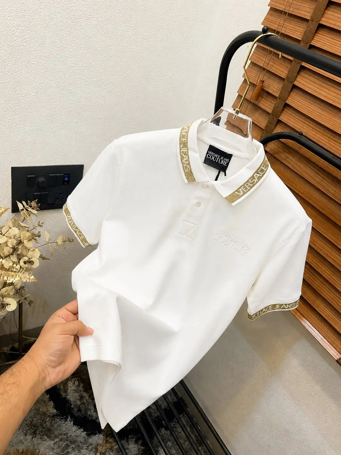 Ver_sacE Collor Sequence Print Imported Premium Polo T-shirt (DN 546)