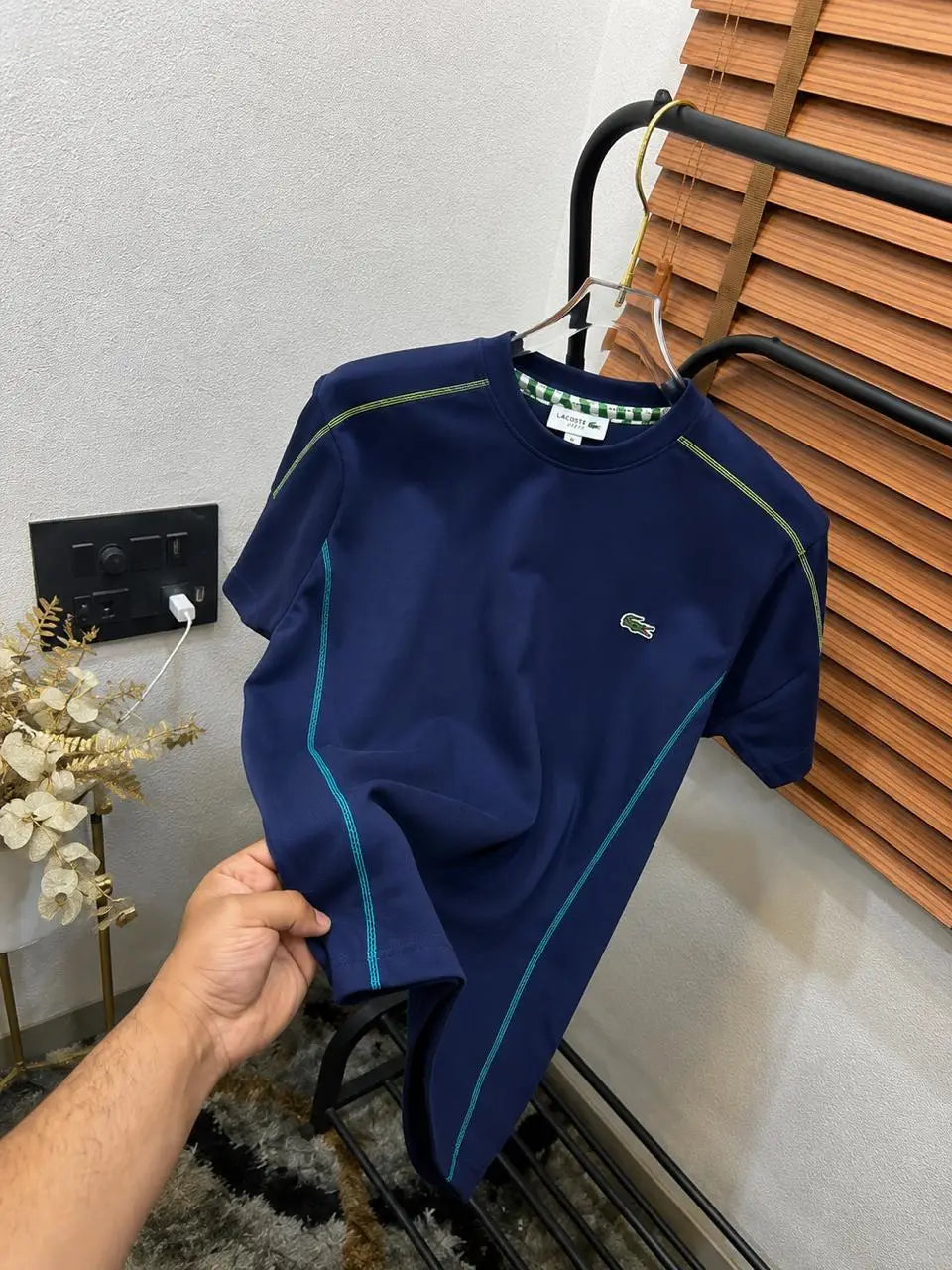 Lacost_e Imported Very Premium Crew Neck T-shirt (DN 545)