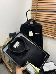 Gucc_i GG Pocket Embroidered Imported Premium Partywear Shirt With Og Box & Bag (DN 543)