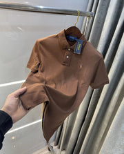 Ralph Lauren Brown Premium Classic Polo T-Shirt