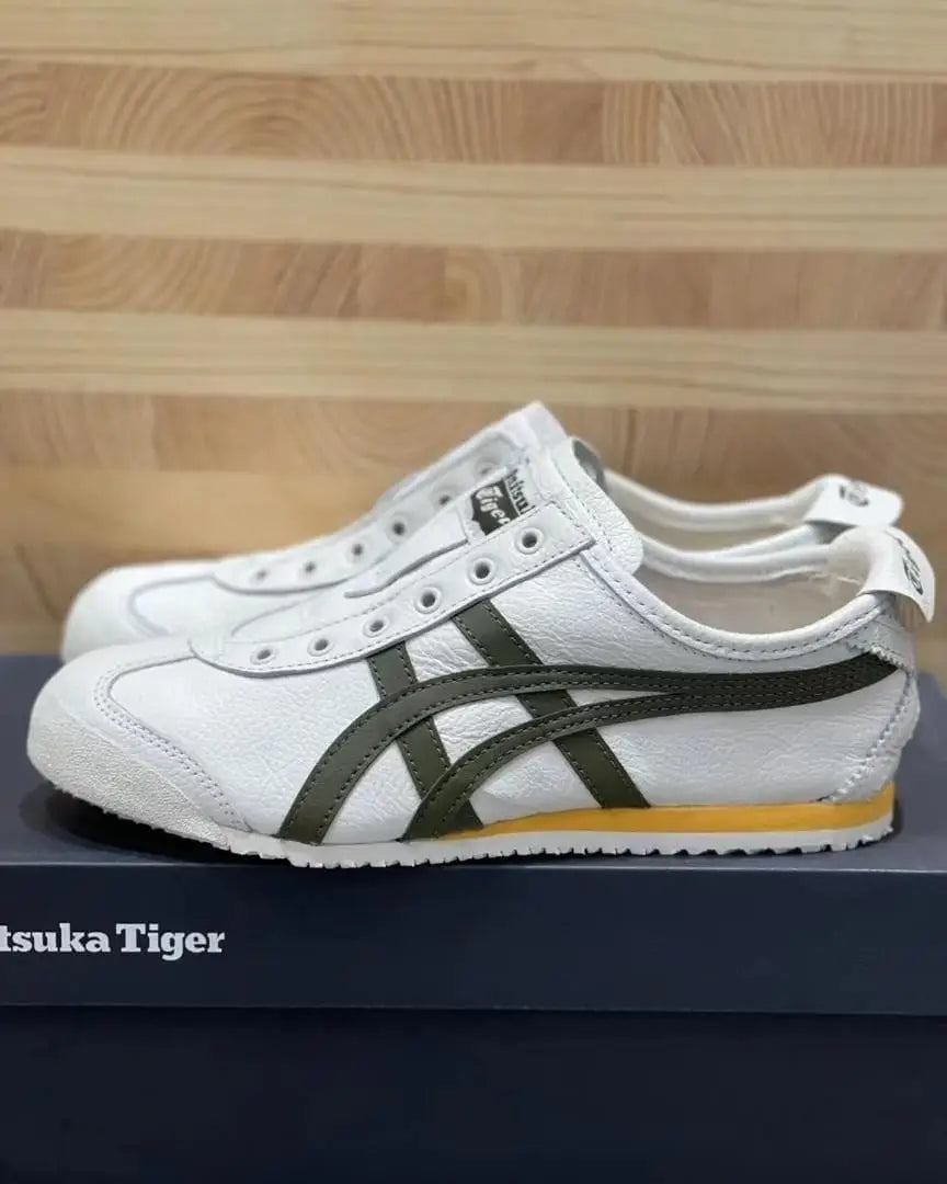 Onitsukaa Tigerr Mexico 66 Slip On Leather Cream Olive 408