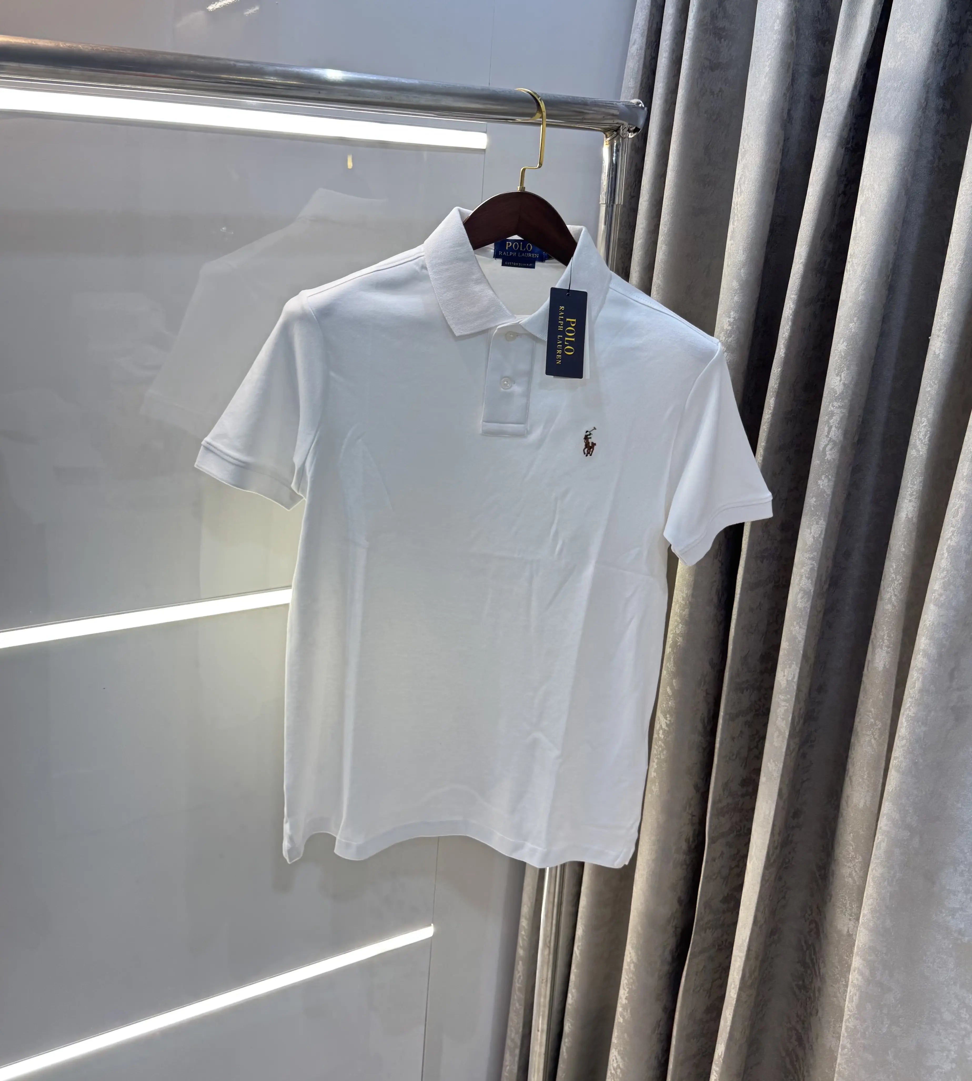 Ralph Lauren White Premium Classic Polo T-Shirt