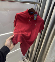 Ralph Lauren Maroon Premium Classic Polo T-Shirt