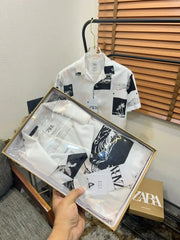 Zar_a Turkey Imported Very Premium Designer Half Shirt With Brand Bo__X (DN 539)