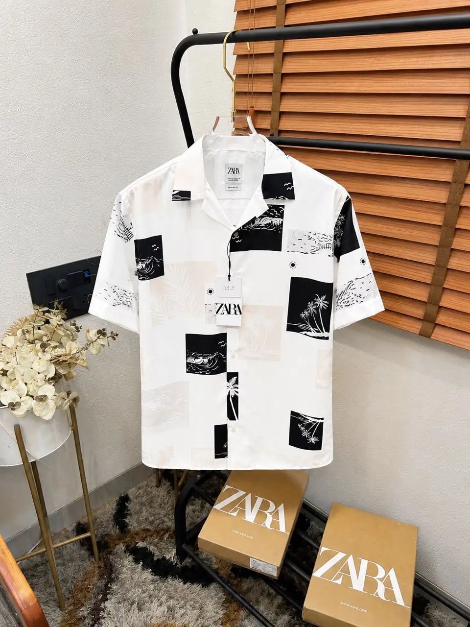Zar_a Turkey Imported Very Premium Designer Half Shirt With Brand Bo__X (DN 539)